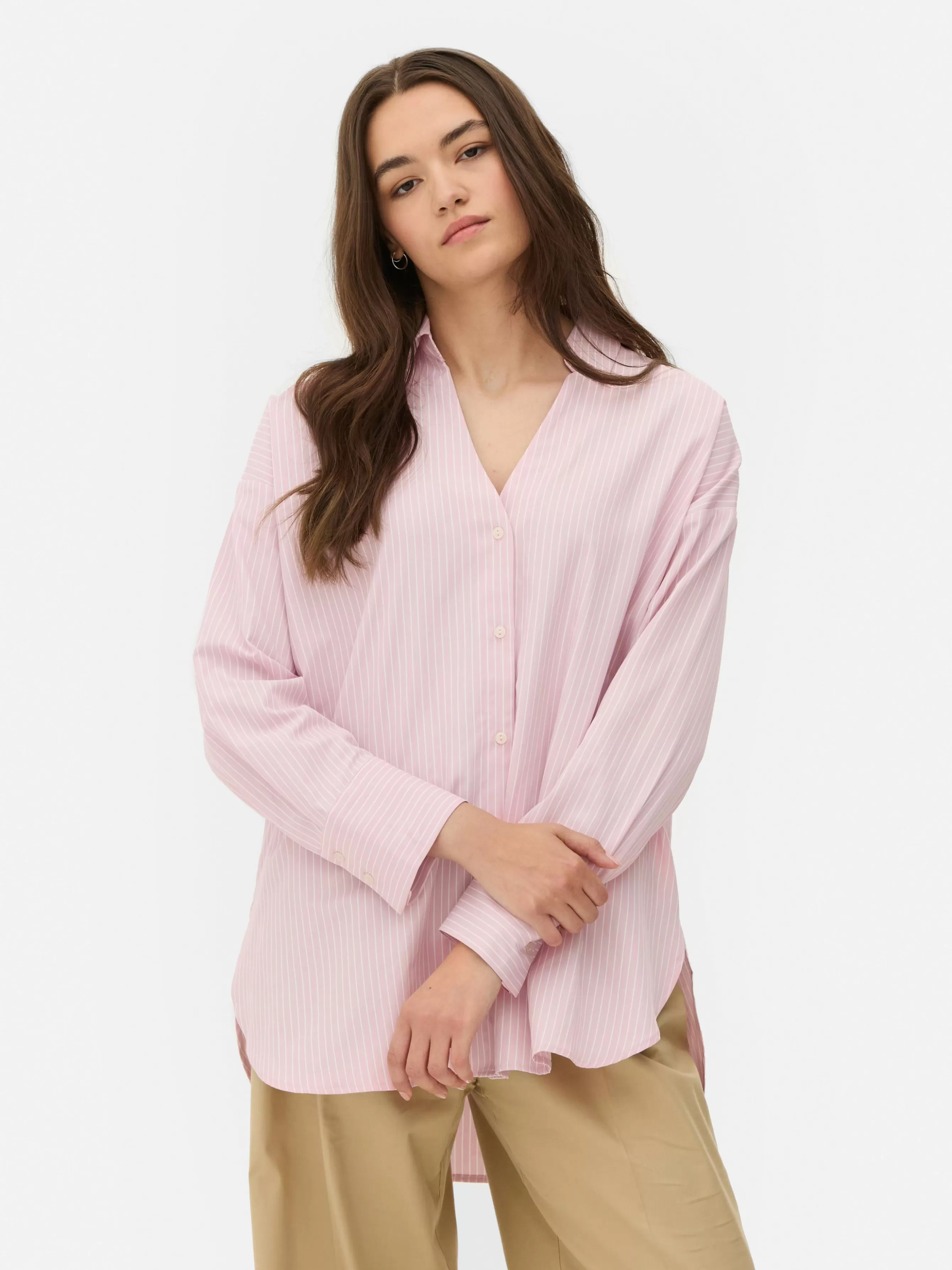 Hot Primark Chemise Oversize En Popeline Rose