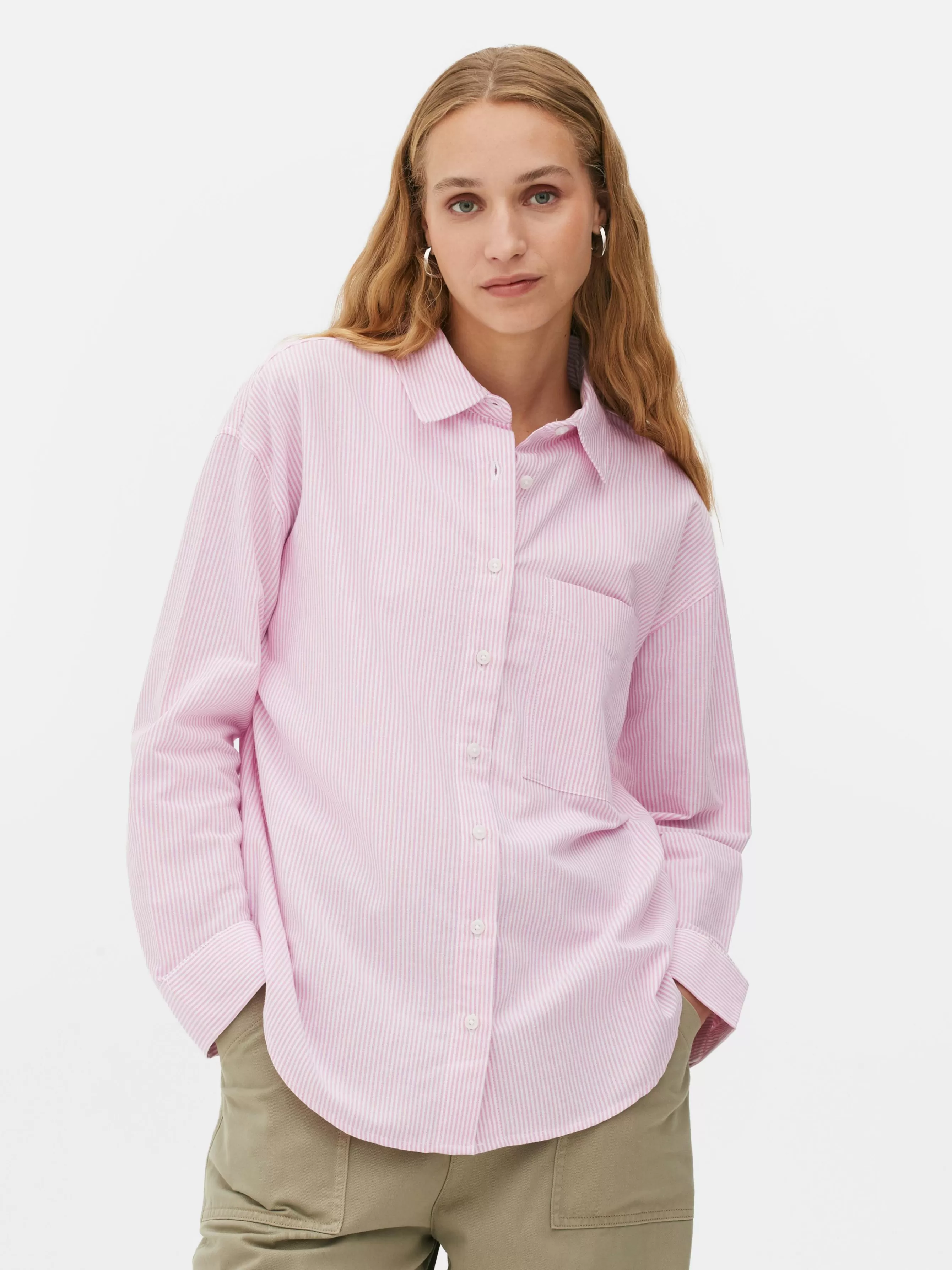 Best Sale Primark Chemise Oxford à Rayures Rose