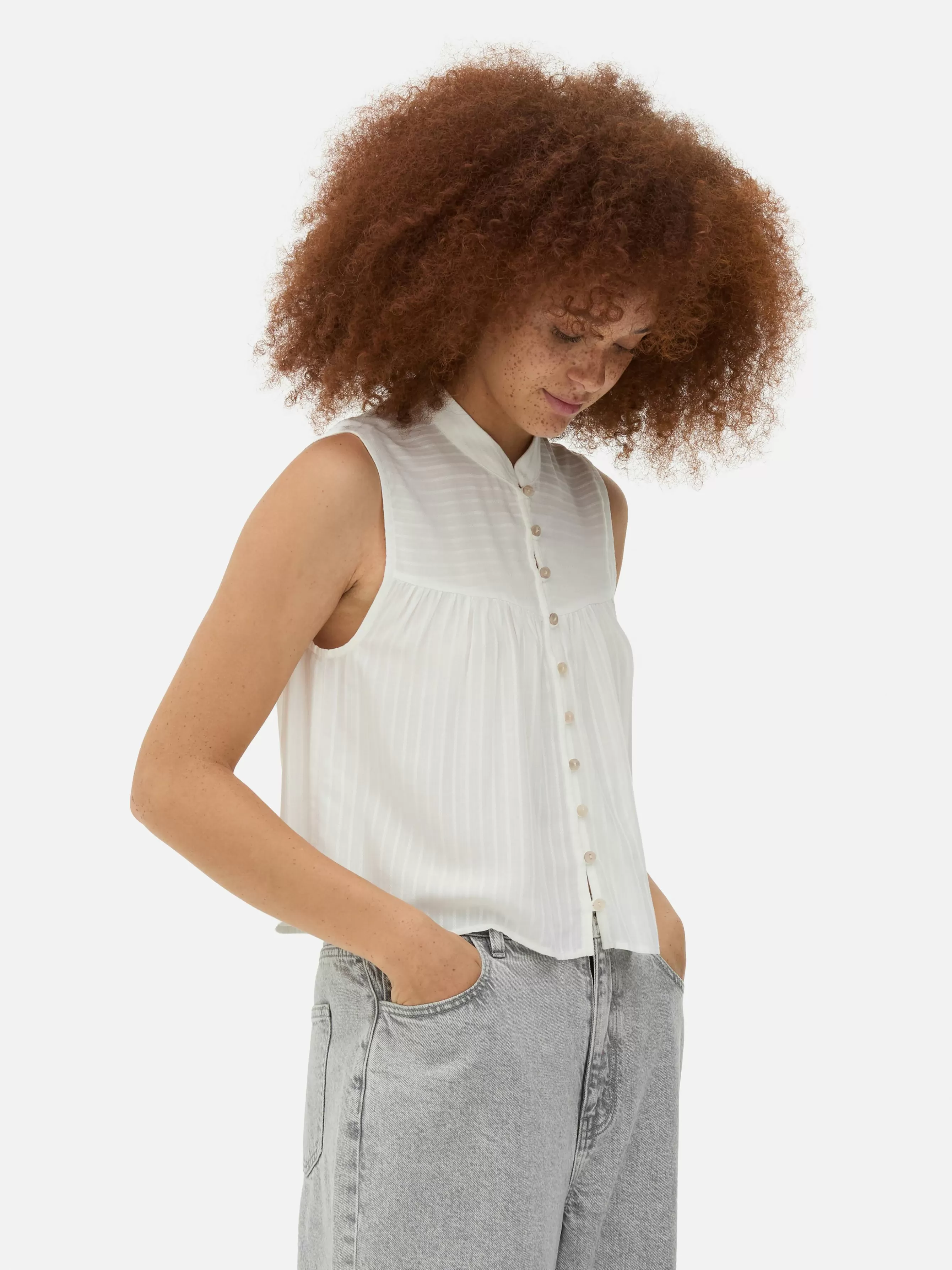 Sale Primark Chemisier à Détail échelle Style Hippie Blanc