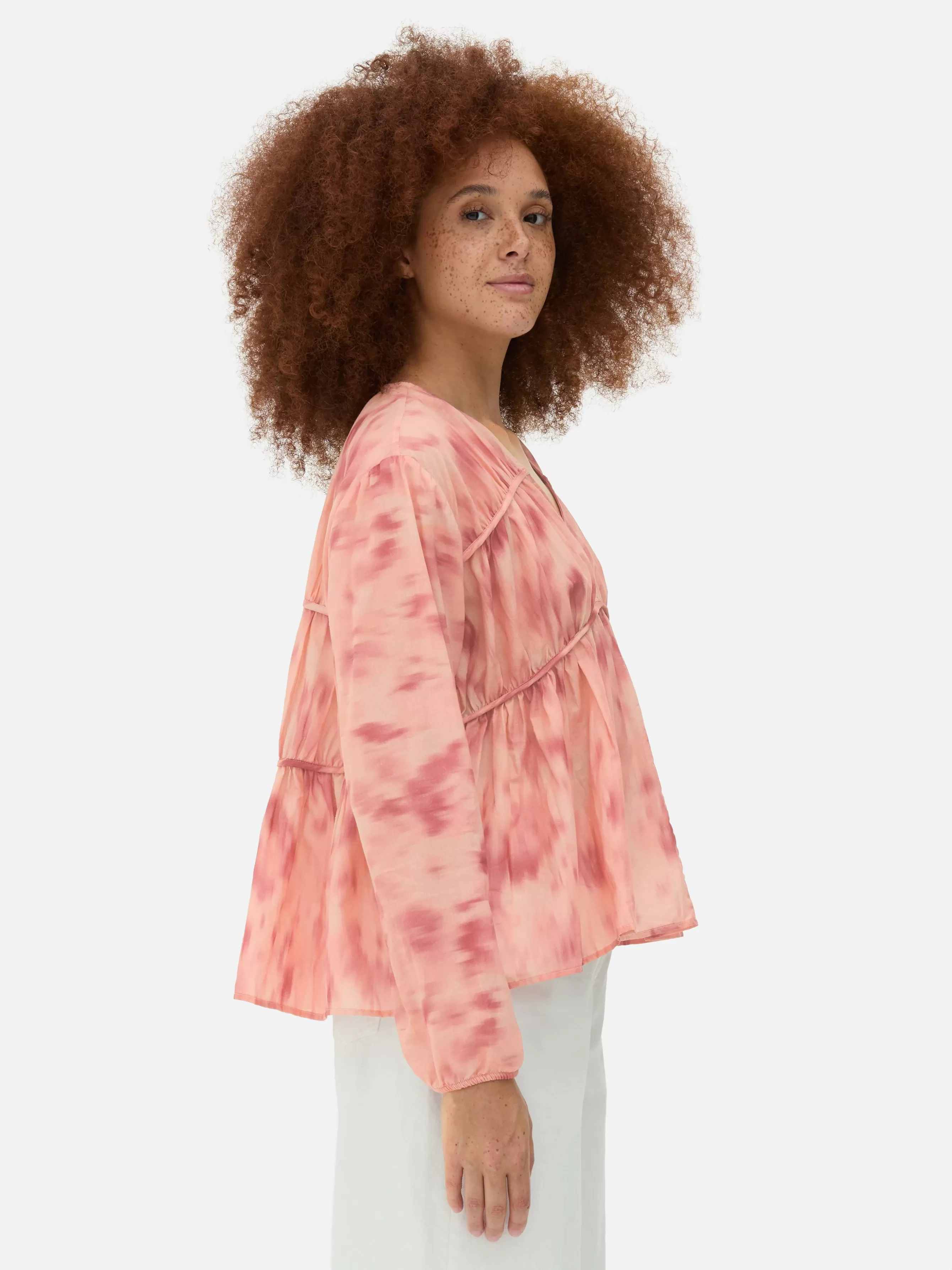 Discount Primark Chemisier à Smock En Voile Drapé Rose