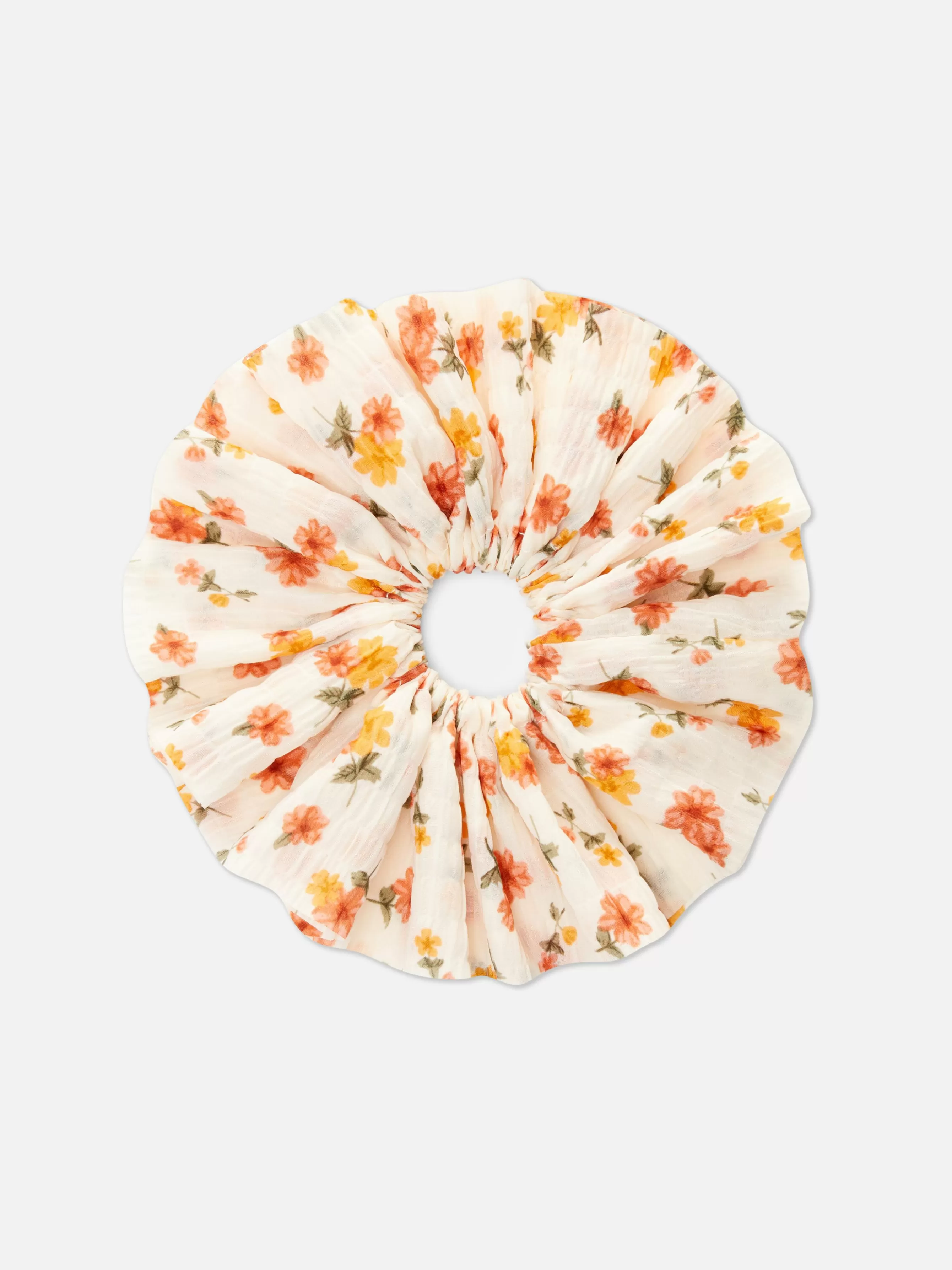 Best Sale Primark Chouchou Cheveux à Motif Floral Orange