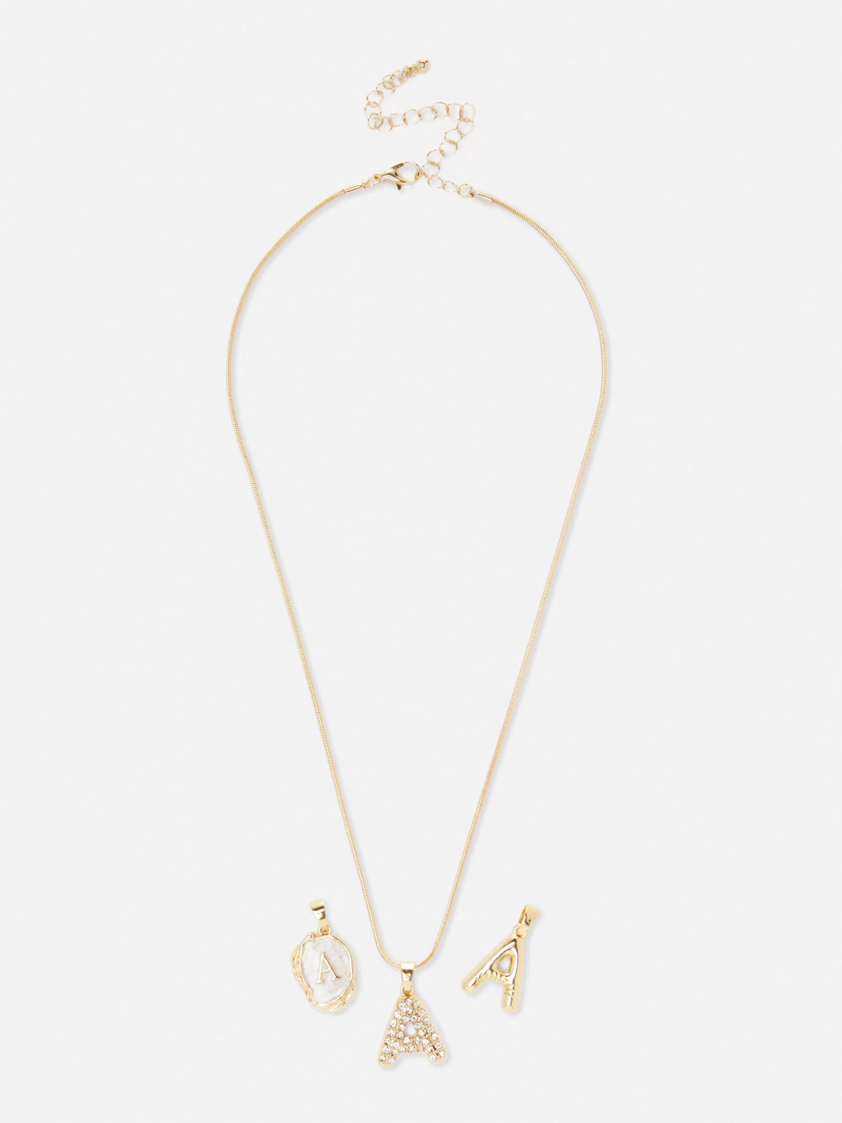 New Primark Collier Initiales à Pendentifs Multiples Jaune