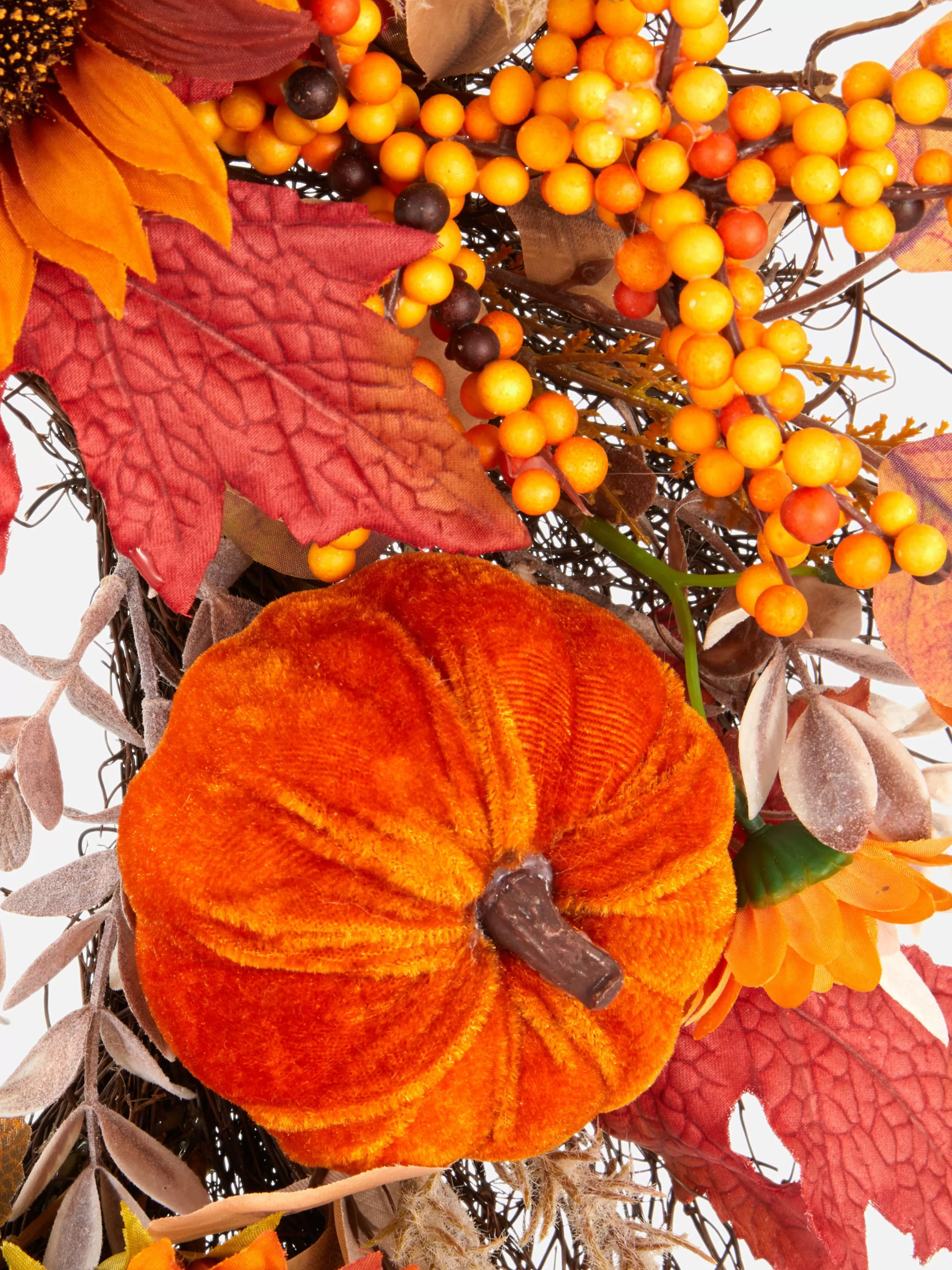 Discount Primark Couronne Automnale Avec Feuilles Artificielles Orange