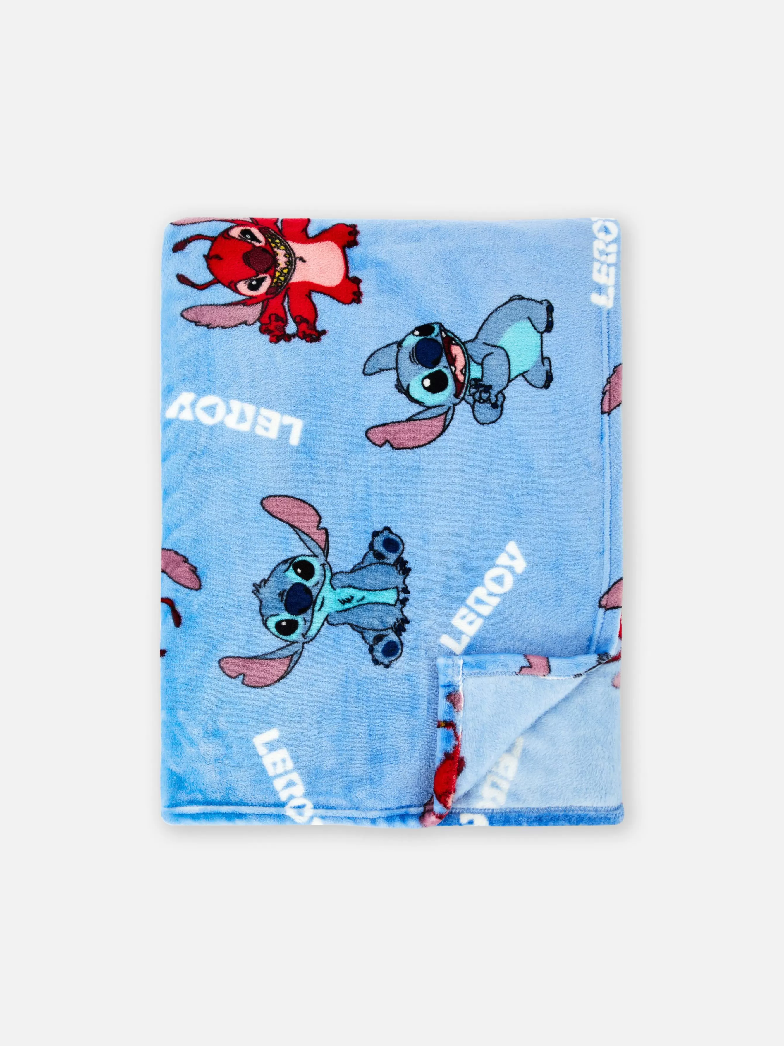 Clearance Primark Couverture En Molleton Disney Stitch & Leroy Bleu