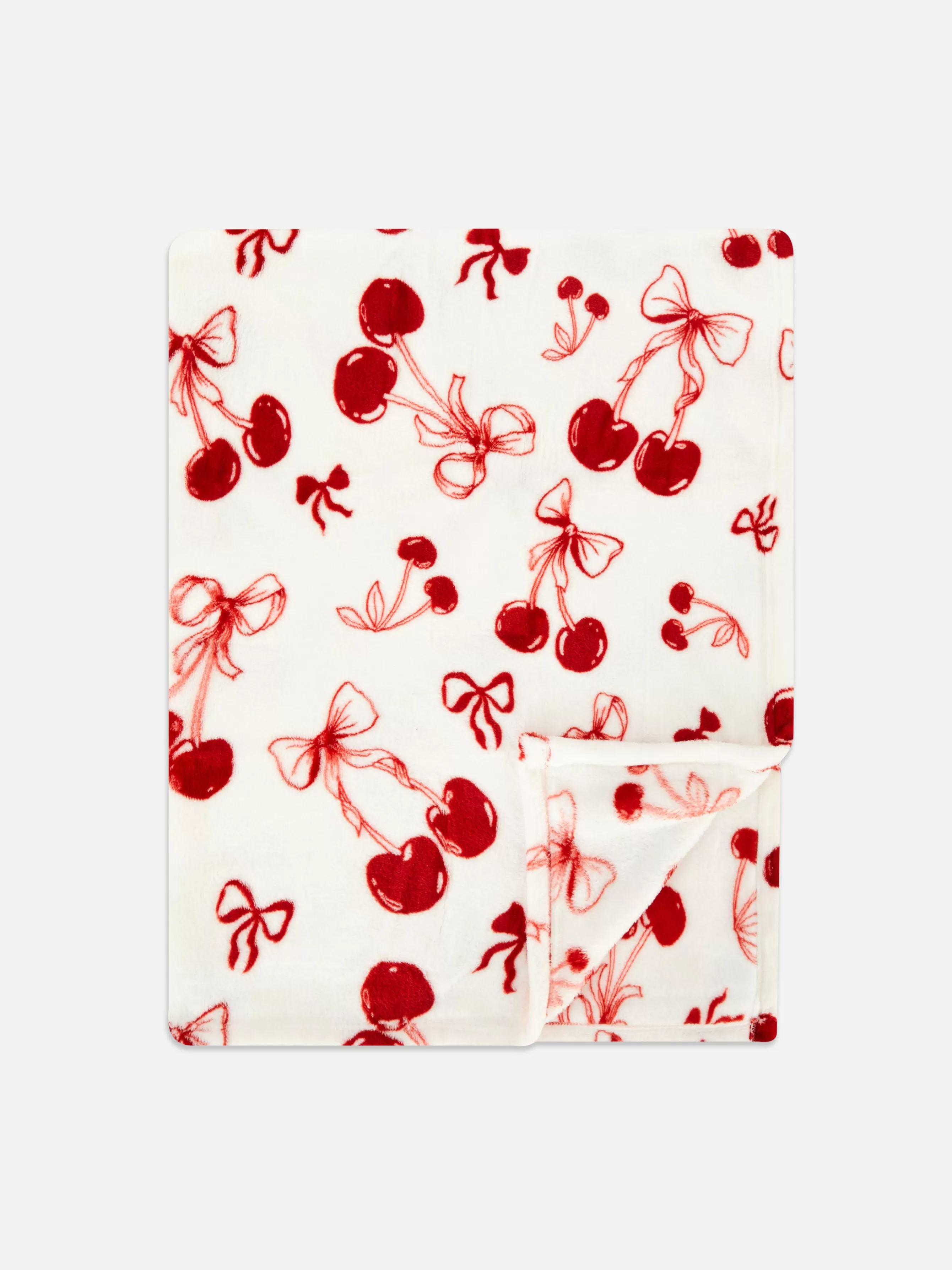 Fashion Primark Couverture Ultra-douce à Motif Cerise Rouge foncé