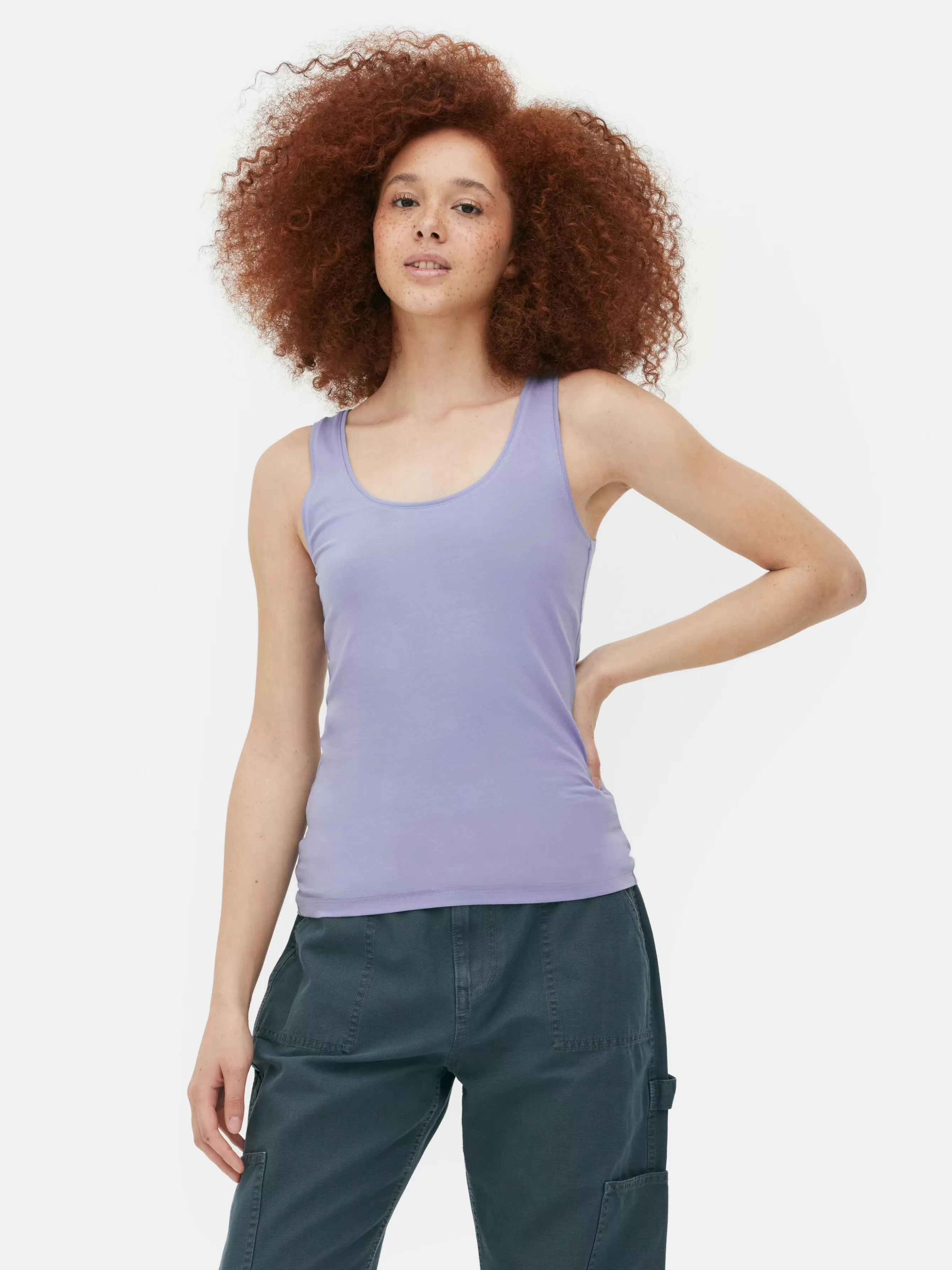 Discount Primark Débardeur Stretch Décolleté Essential Bleu foncé