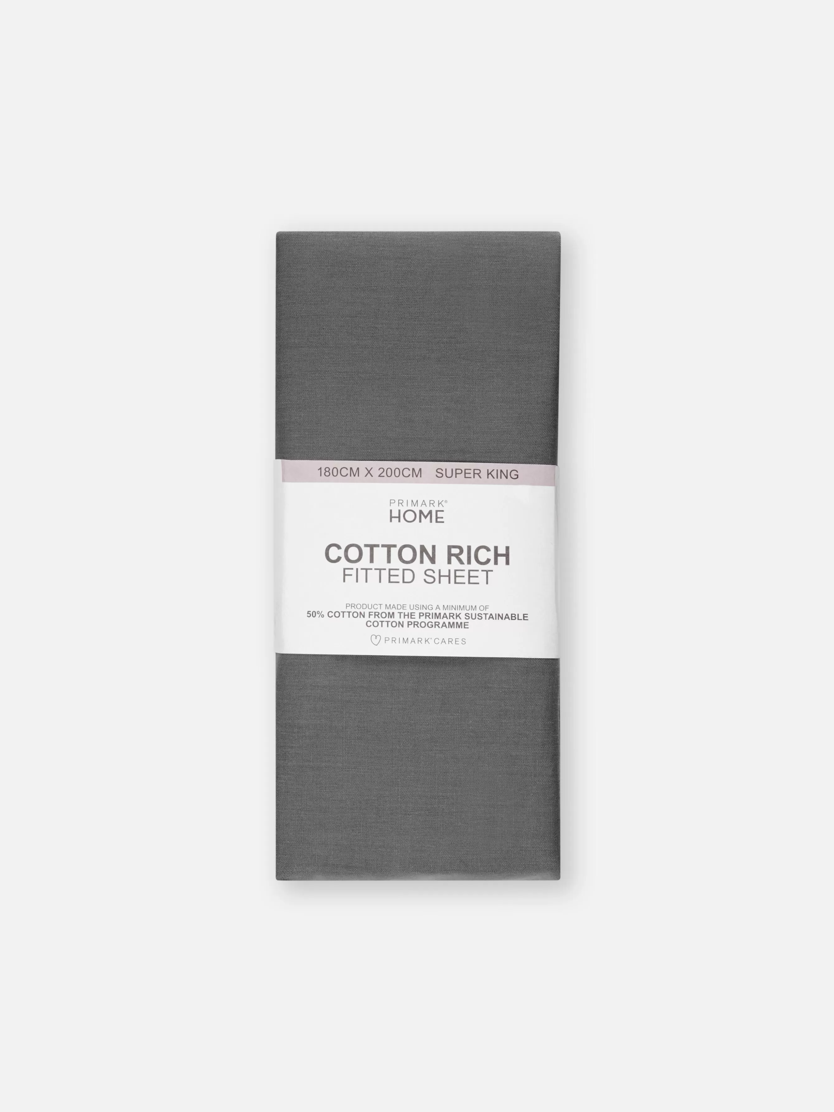 Sale Primark Drap Housse En Coton Pour Lit Super King Size Gris foncé