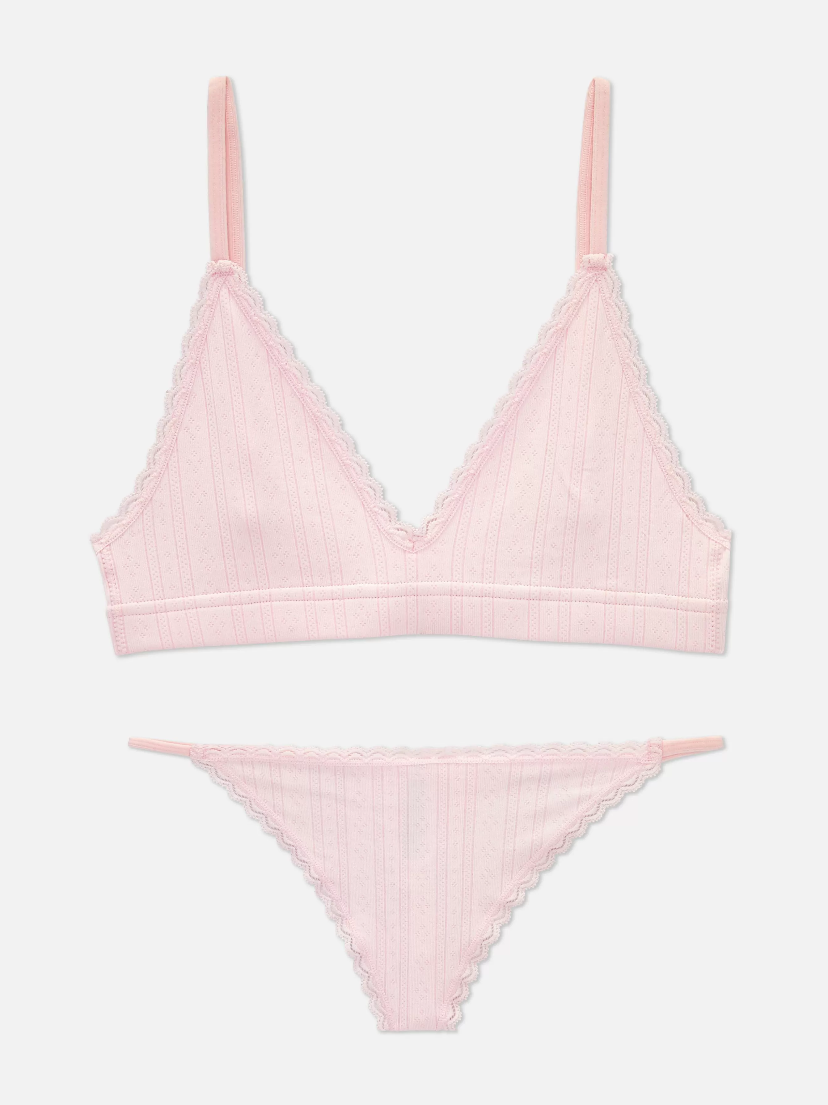 Discount Primark Ensemble Brassière Triangle Et String Sans Couture Rose clair