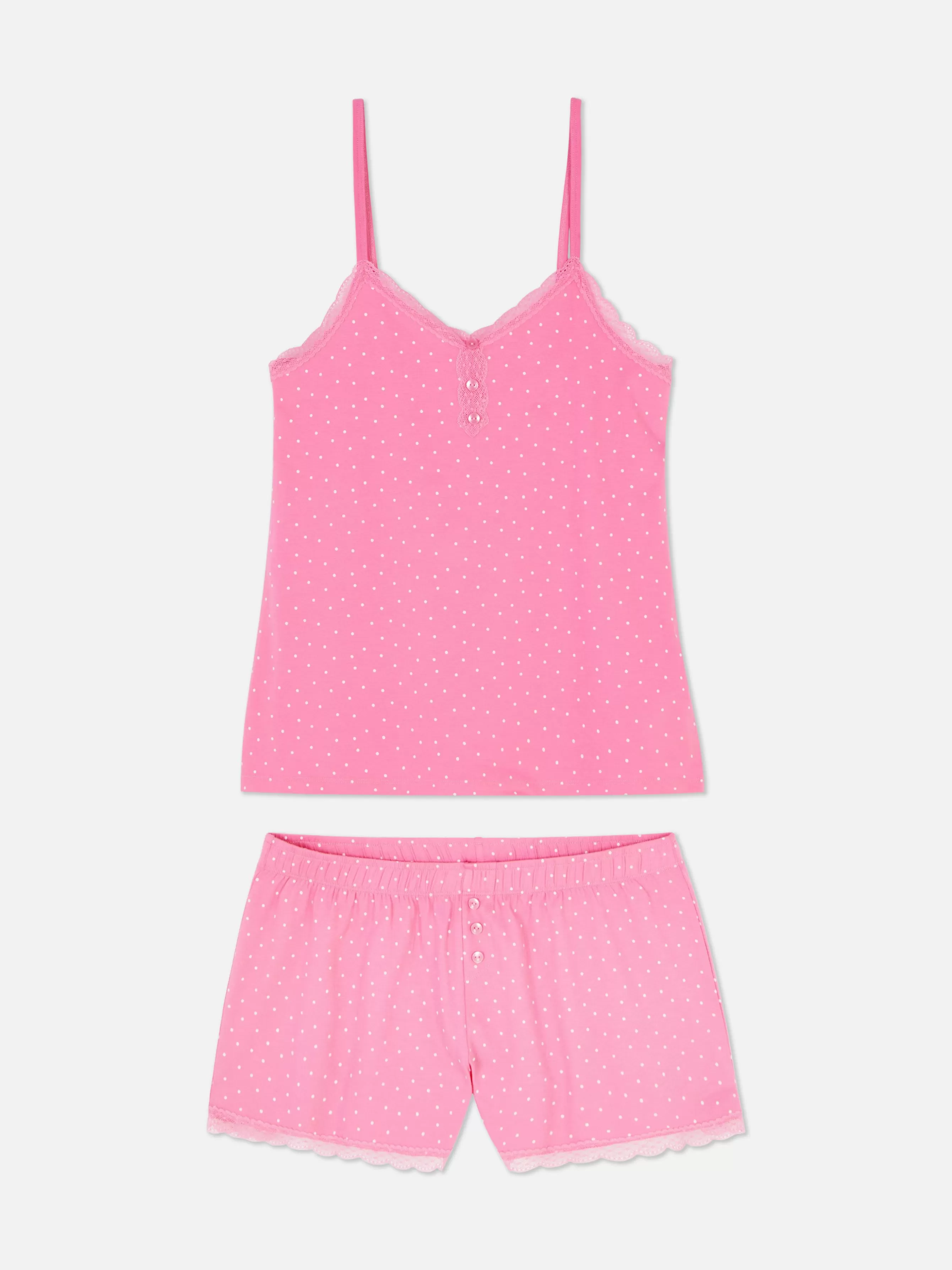 Online Primark Ensemble Caraco Et Short De Pyjama à Dentelle Rose vif