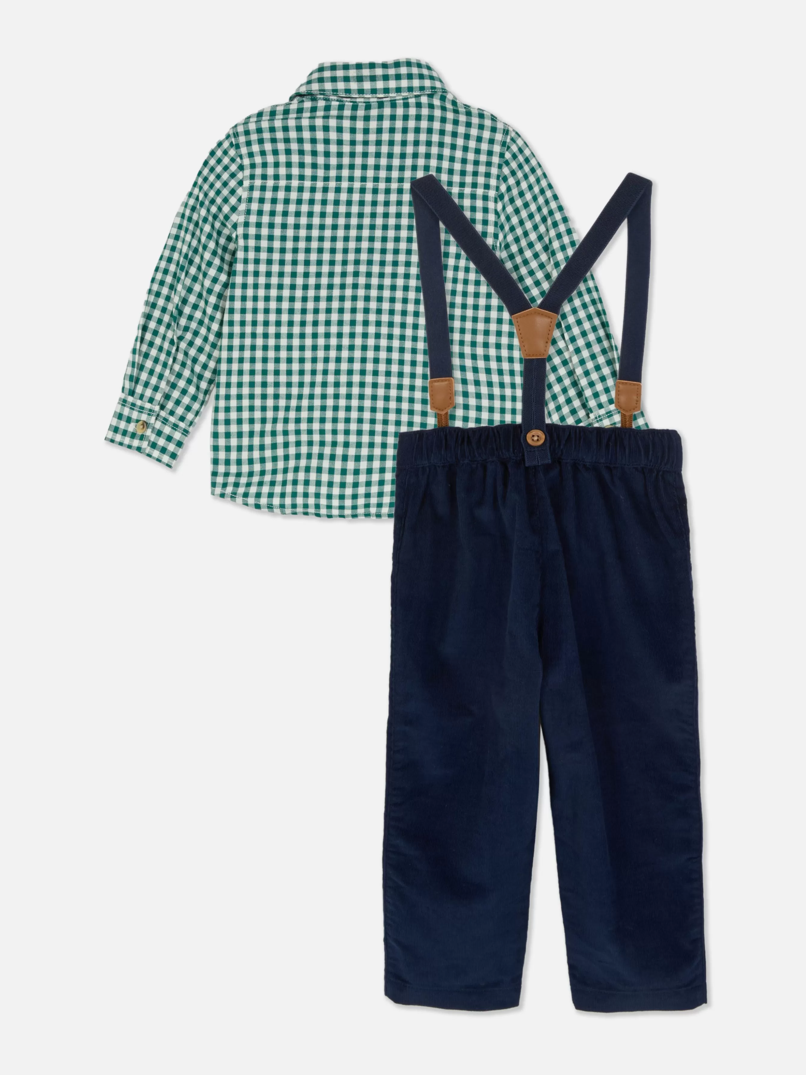 Store Primark Ensemble Chemise à Carreaux Et Pantalon à Bretelles Vert