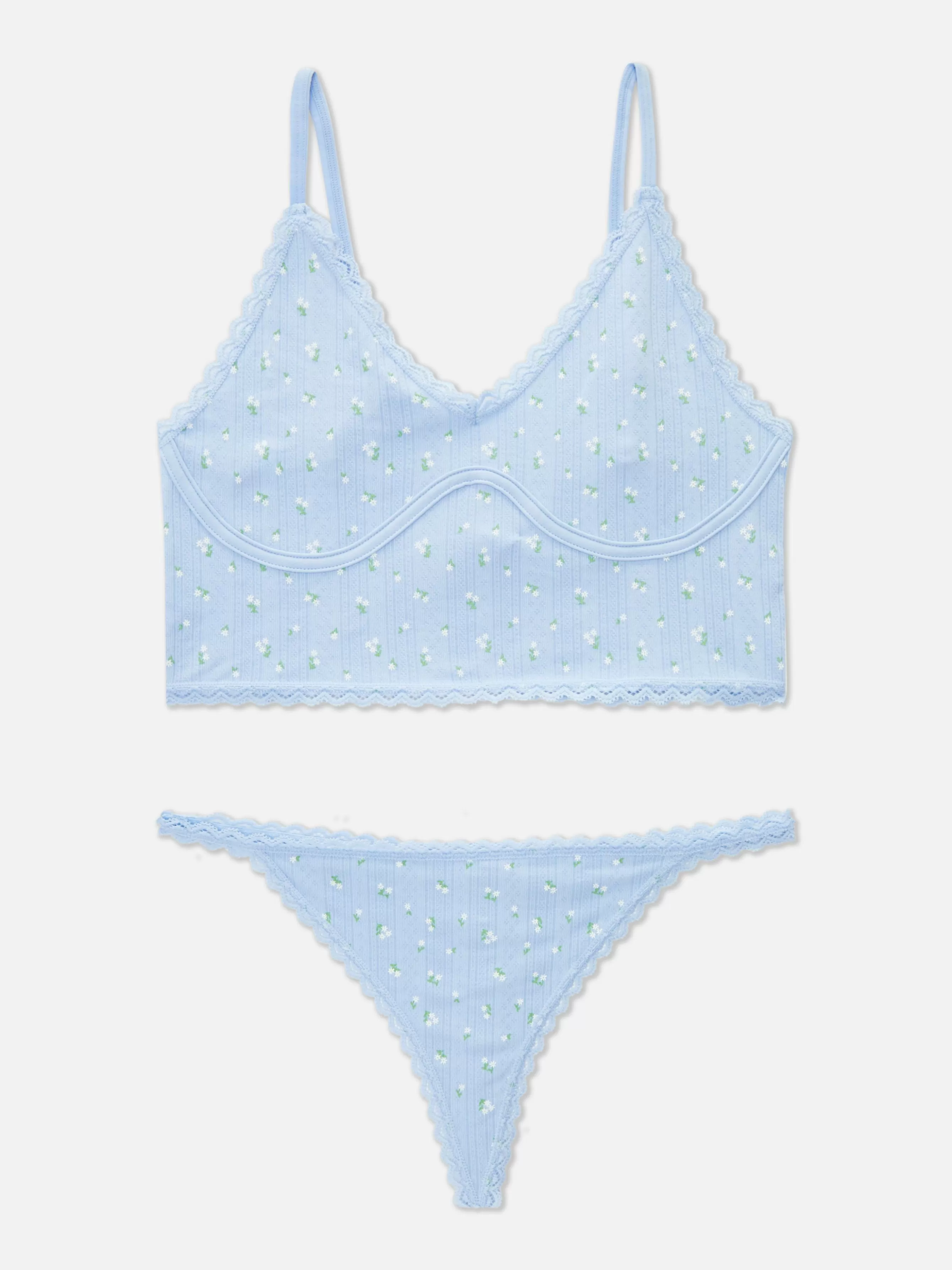 Sale Primark Ensemble De Lingerie En Pointelle Non Rembourré Bleu