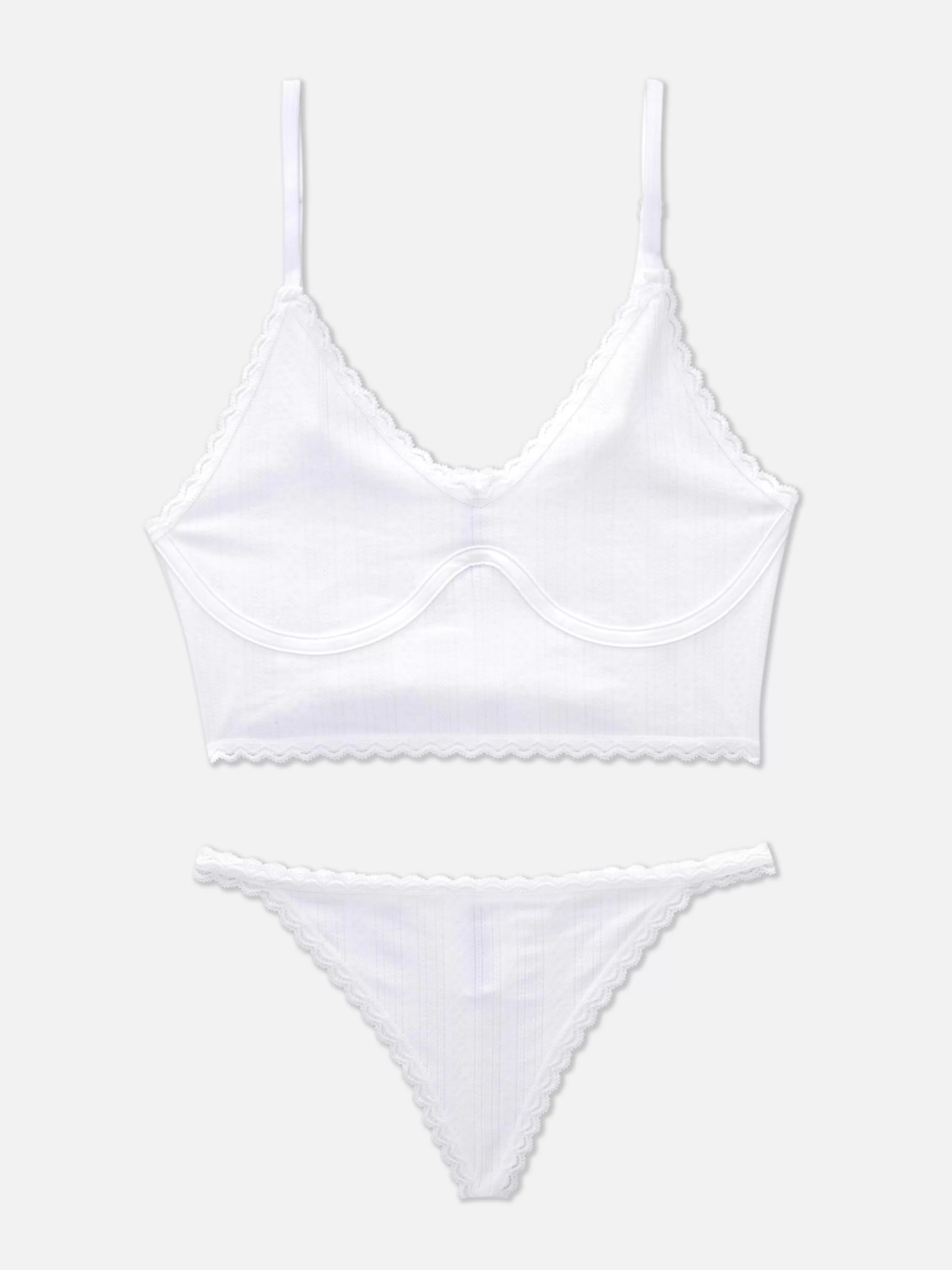 Fashion Primark Ensemble De Lingerie En Pointelle Non Rembourré Blanc