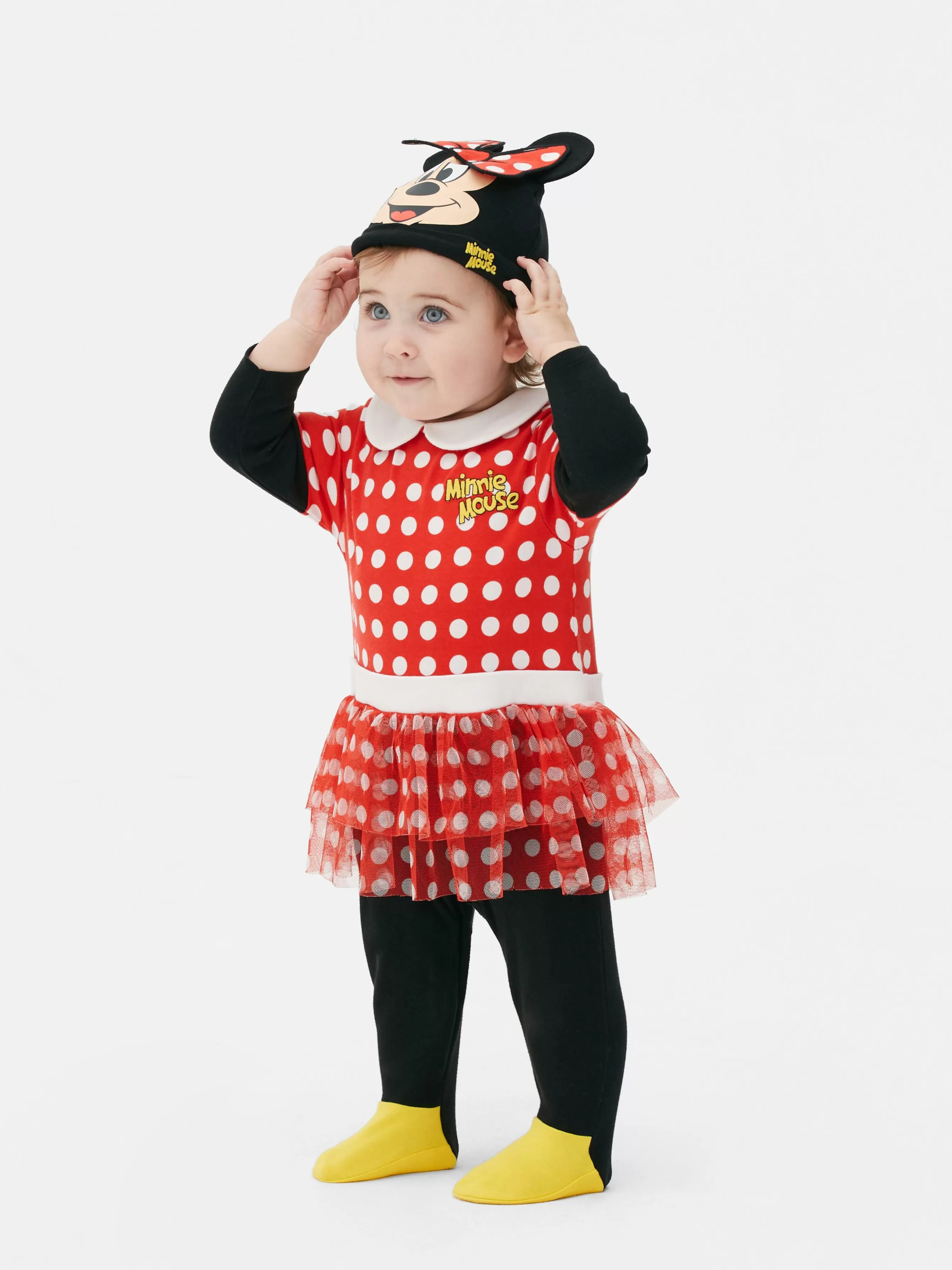 Online Primark Ensemble Grenouillère Et Bonnet Disney Minnie Mouse Rouge