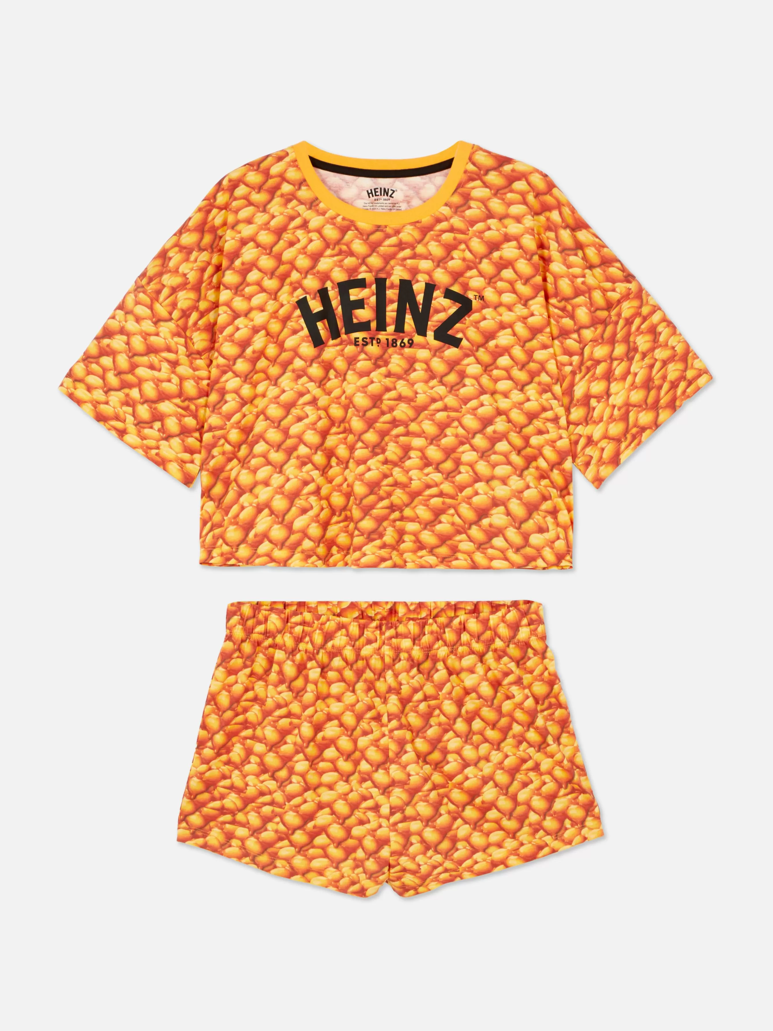 Best Sale Primark Ensemble Pyjama Court Graphique Heinz Beans Orange