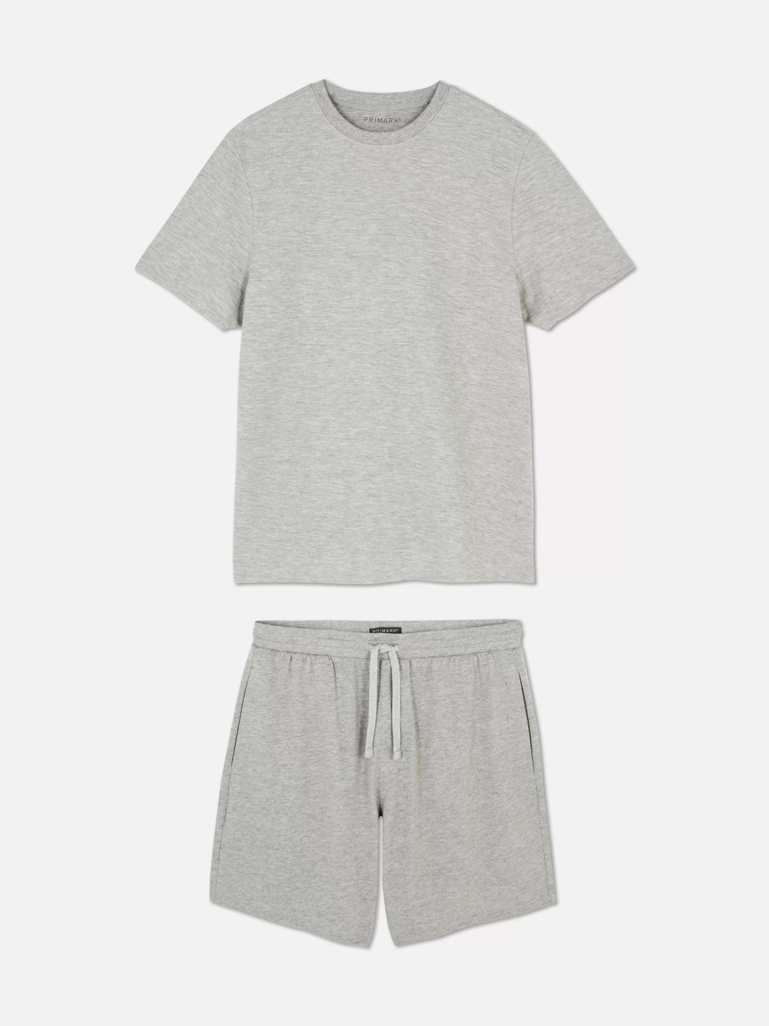 Cheap Primark Ensemble Pyjama Gaufré T-shirt Et Short En Jersey Gris clair