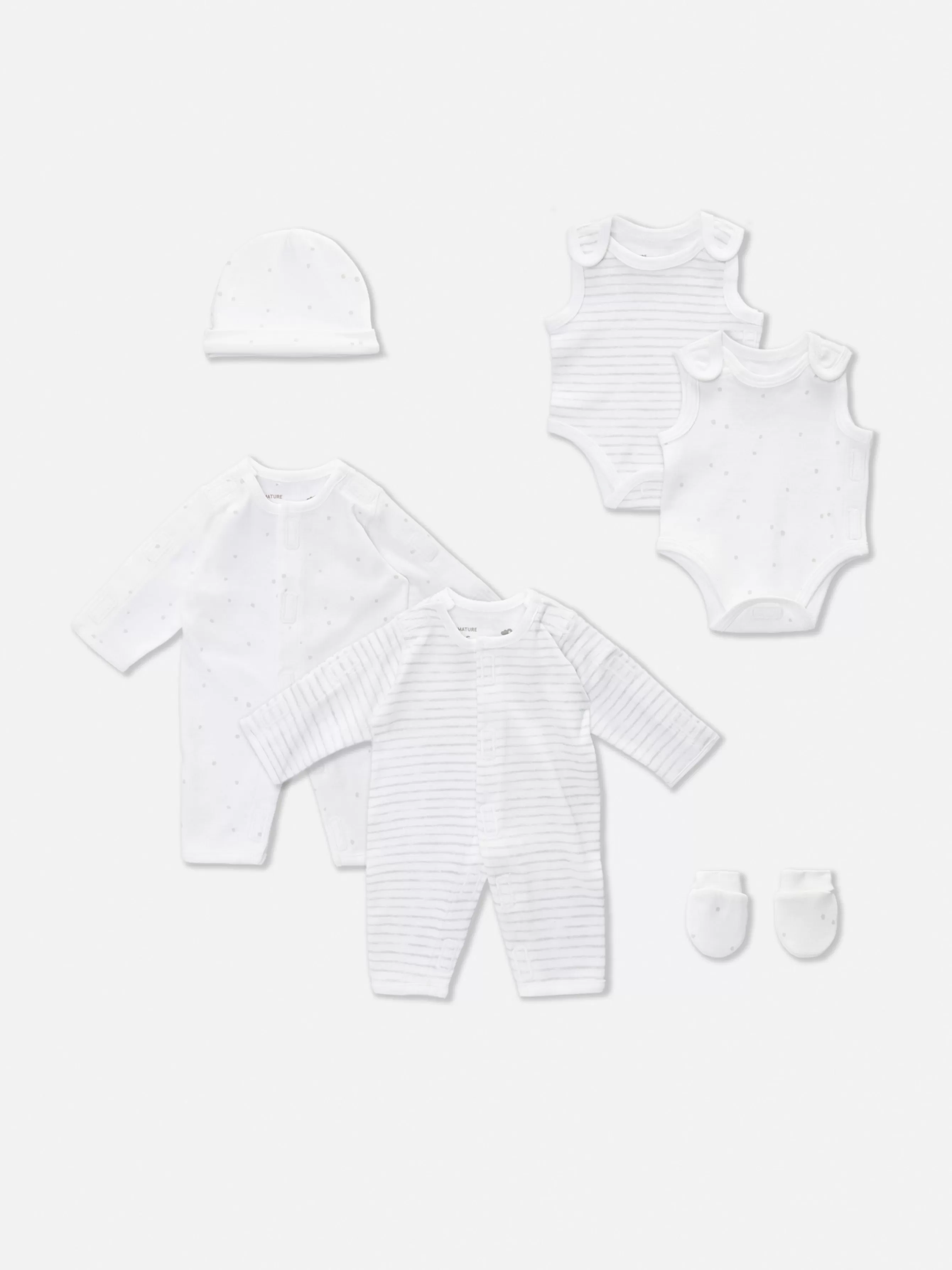 Cheap Primark Ensemble Six Pièces Pour Bébé Prématuré Blanc