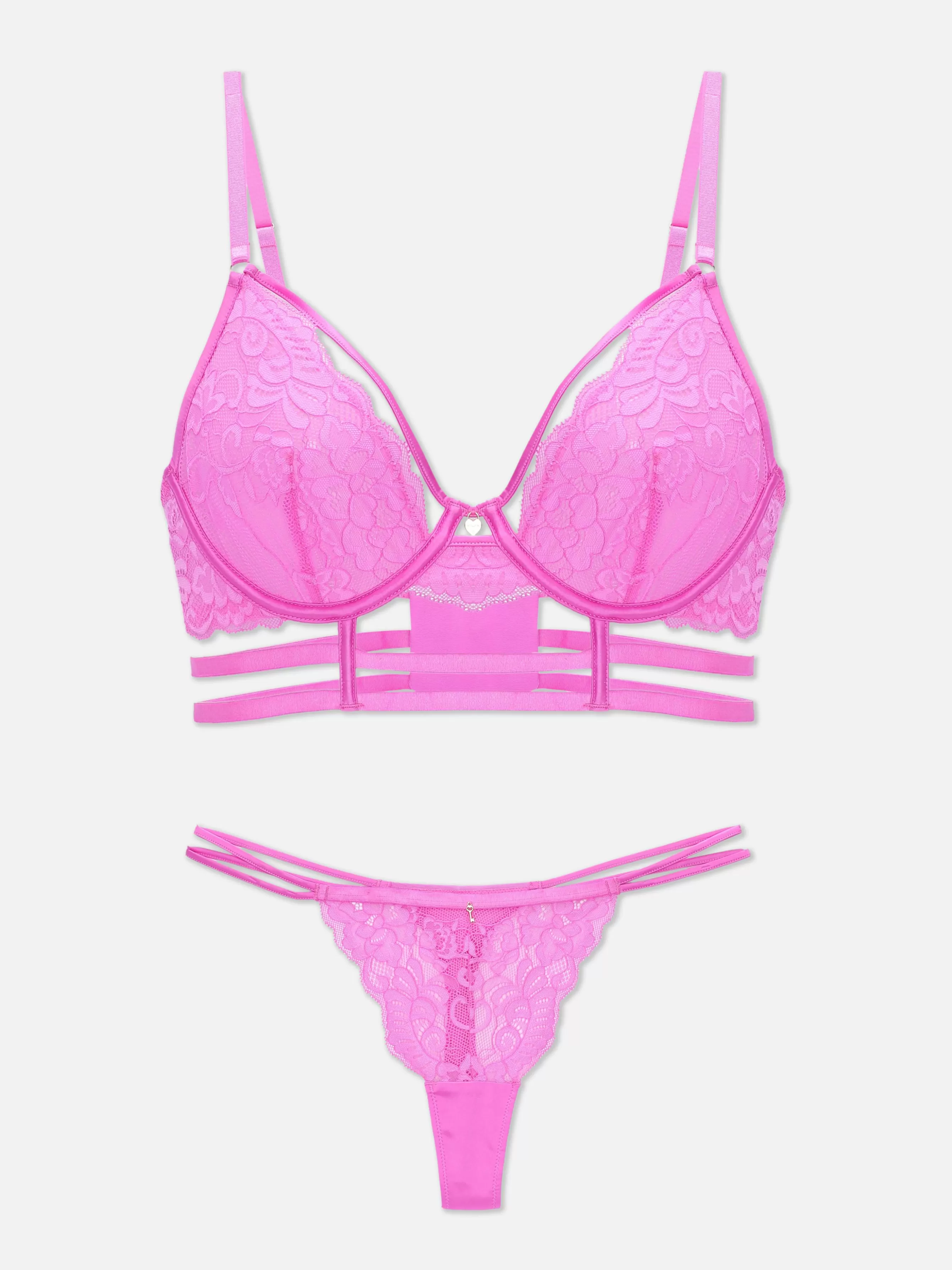 Sale Primark Ensemble Soutien-gorge Et String En Dentelle Rose