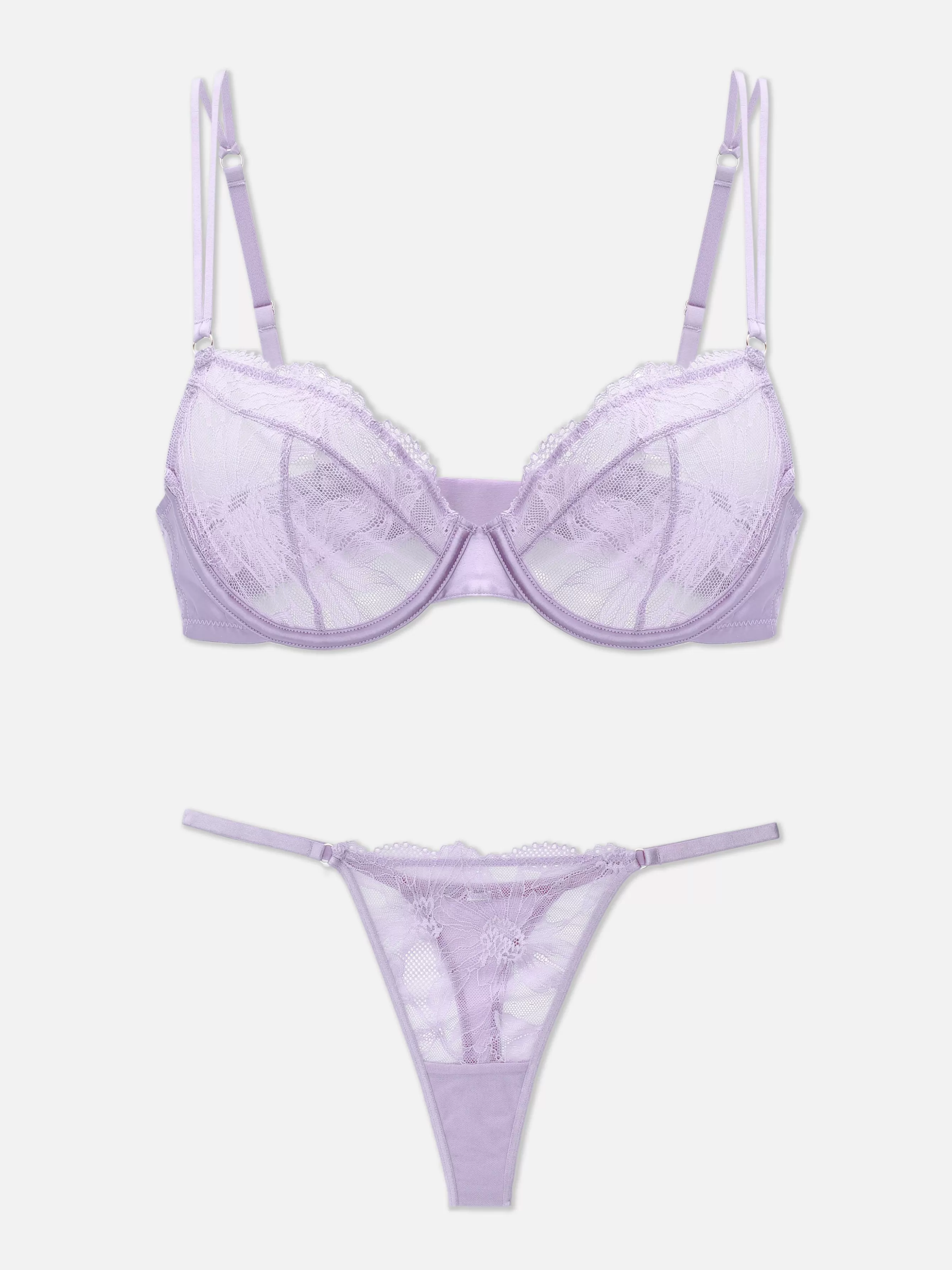 Online Primark Ensemble Soutien-gorge Non Rembourré Et String En Dentelle Lilas