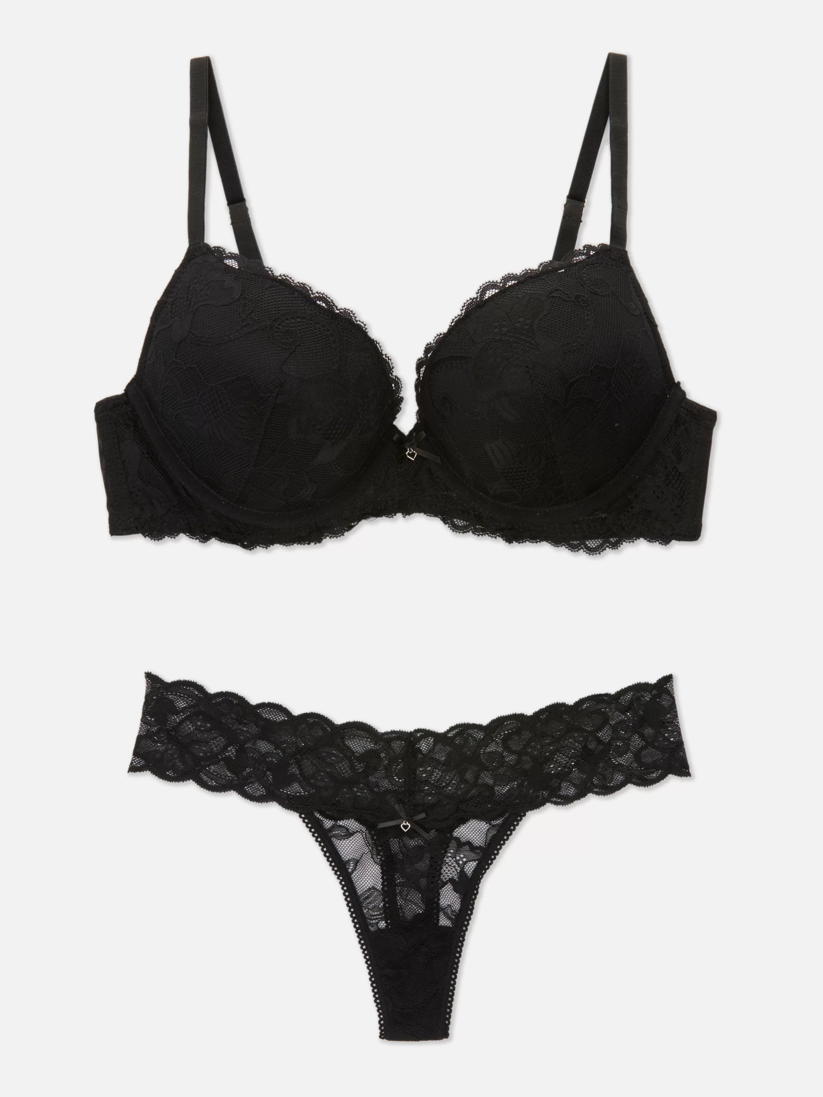 Cheap Primark Ensemble Soutien-gorge Push-up Et String Dentelle Noir