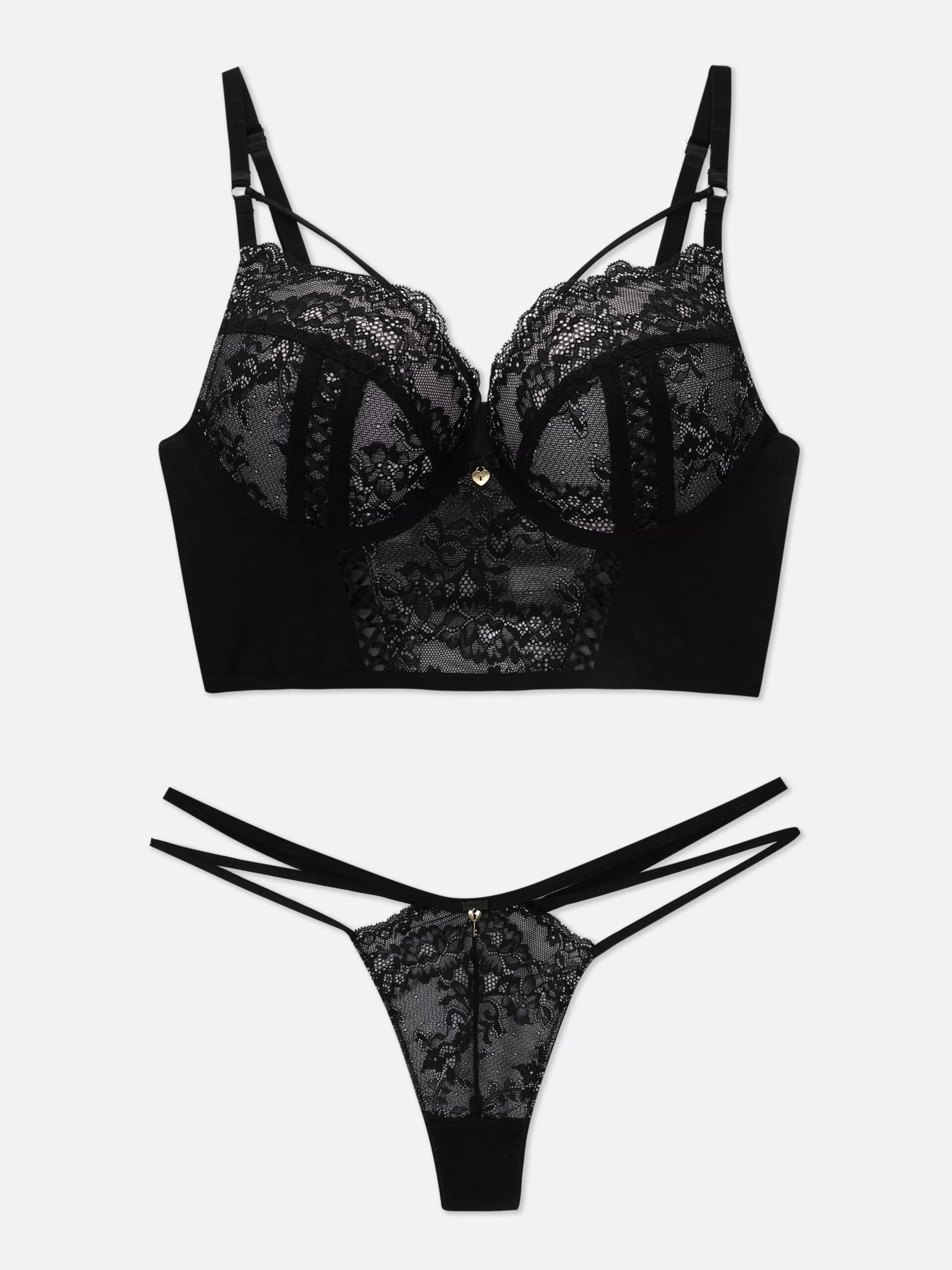 Store Primark Ensemble Soutien-gorge Push-up Long Et String Noir