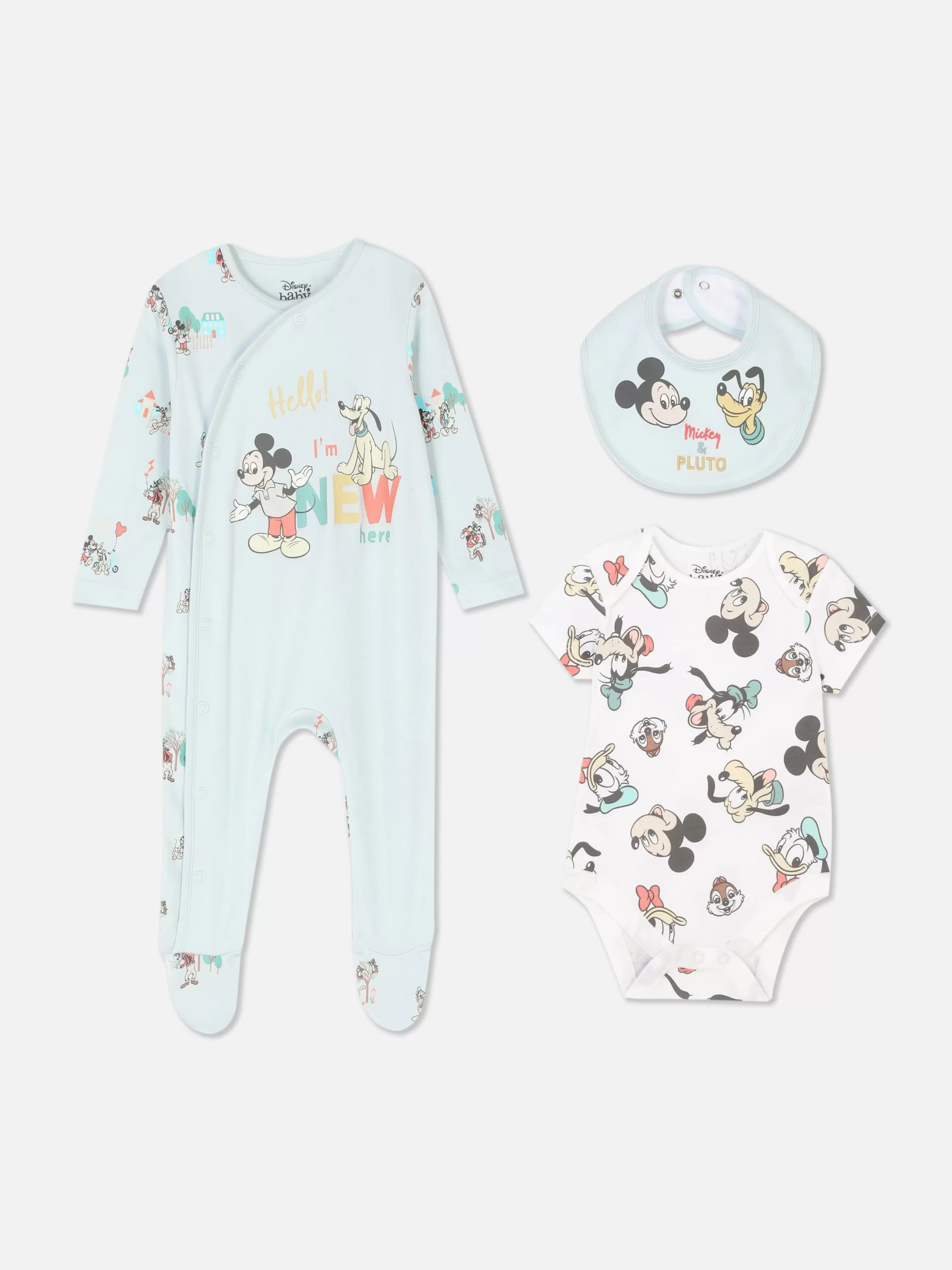 Best Sale Primark Ensemble Trois-pièces Pour Bébé Disney Mickey Mouse & Friends Bleu