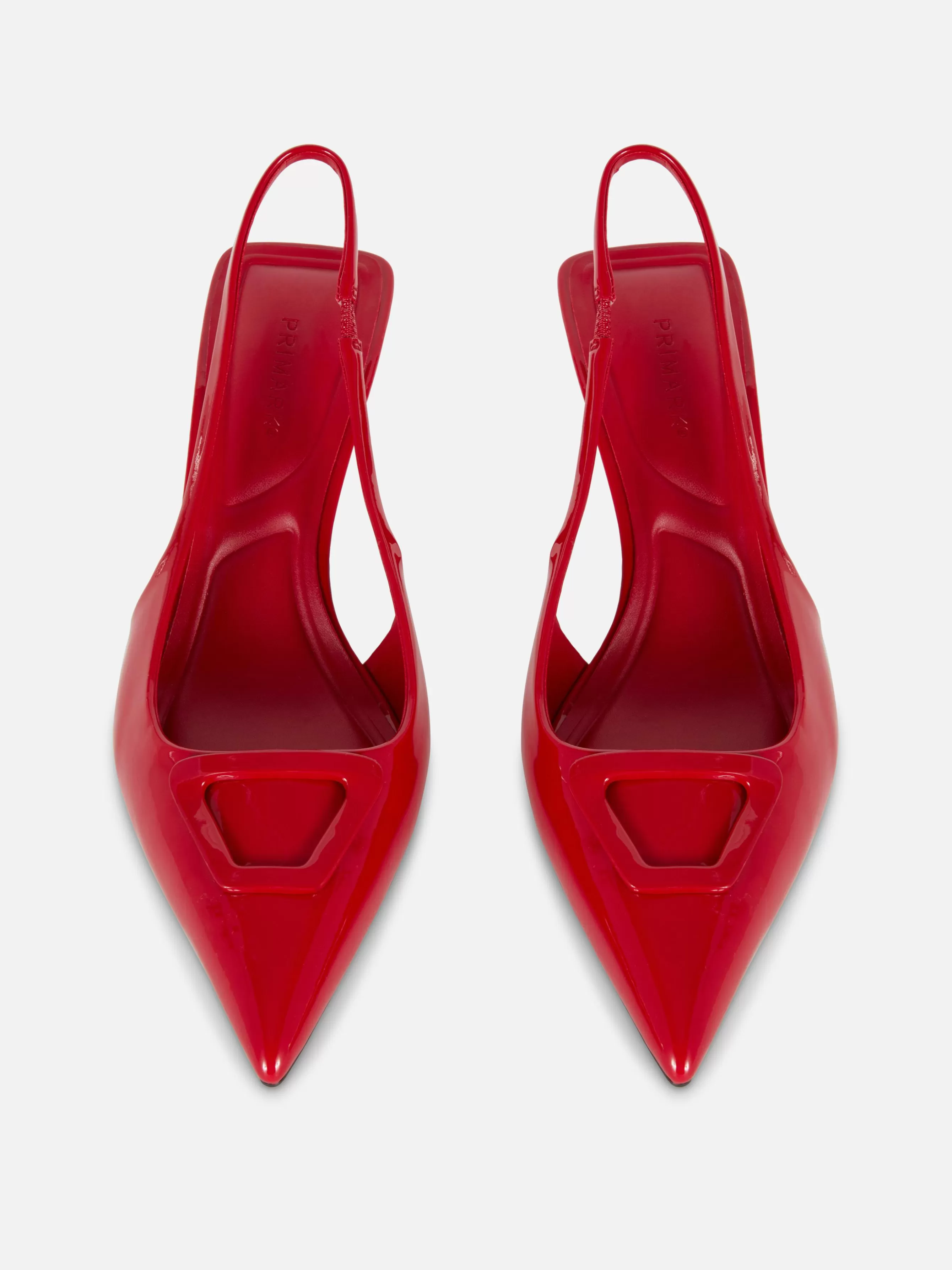 Store Primark Escarpins Bas à Talon Ouvert Rouge