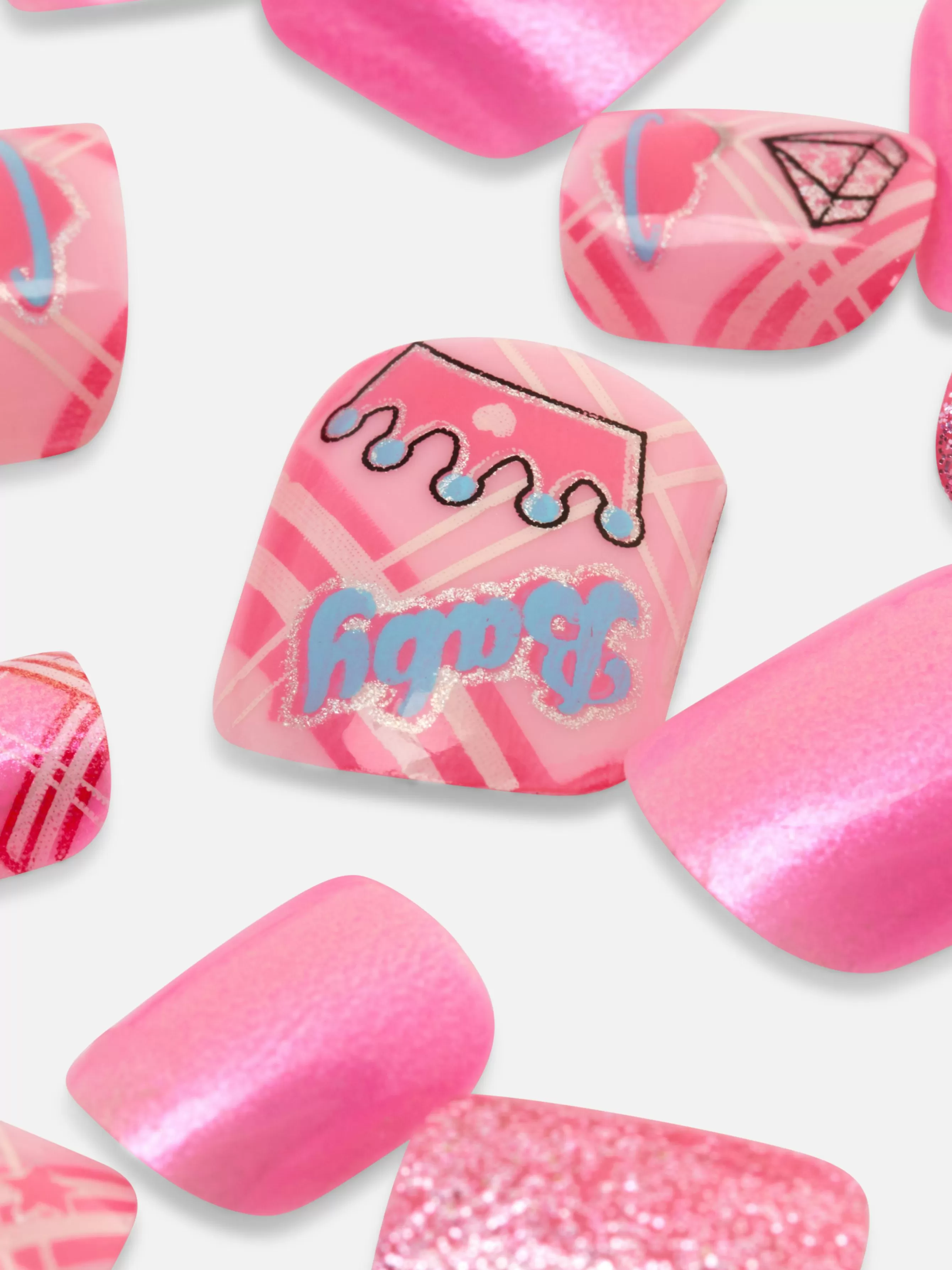 Store Primark Faux Ongles Autocollants à Motifs PS... Mini Multicolore