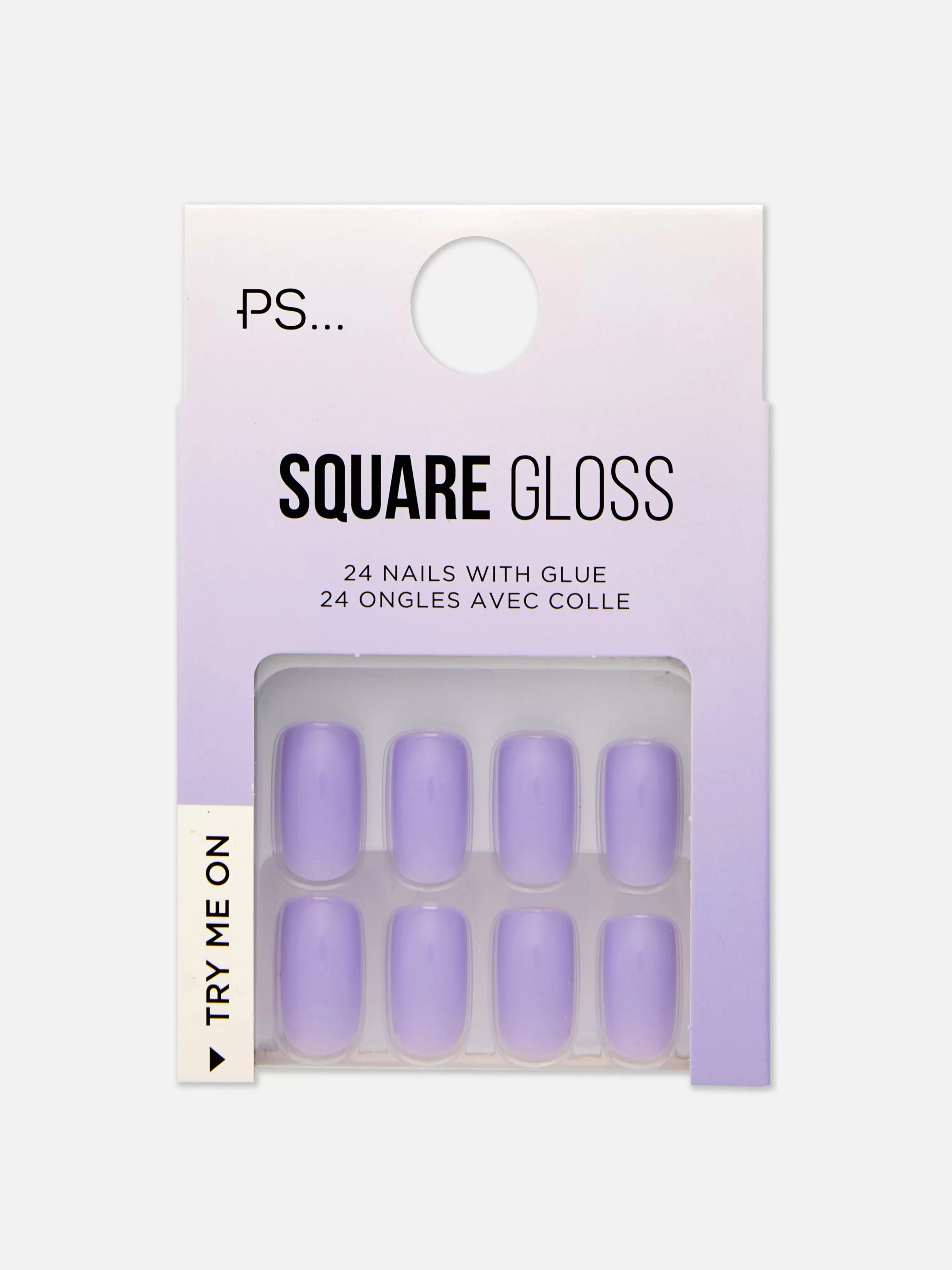 Shop Primark Faux Ongles Brillants Carrés PS... Lilas