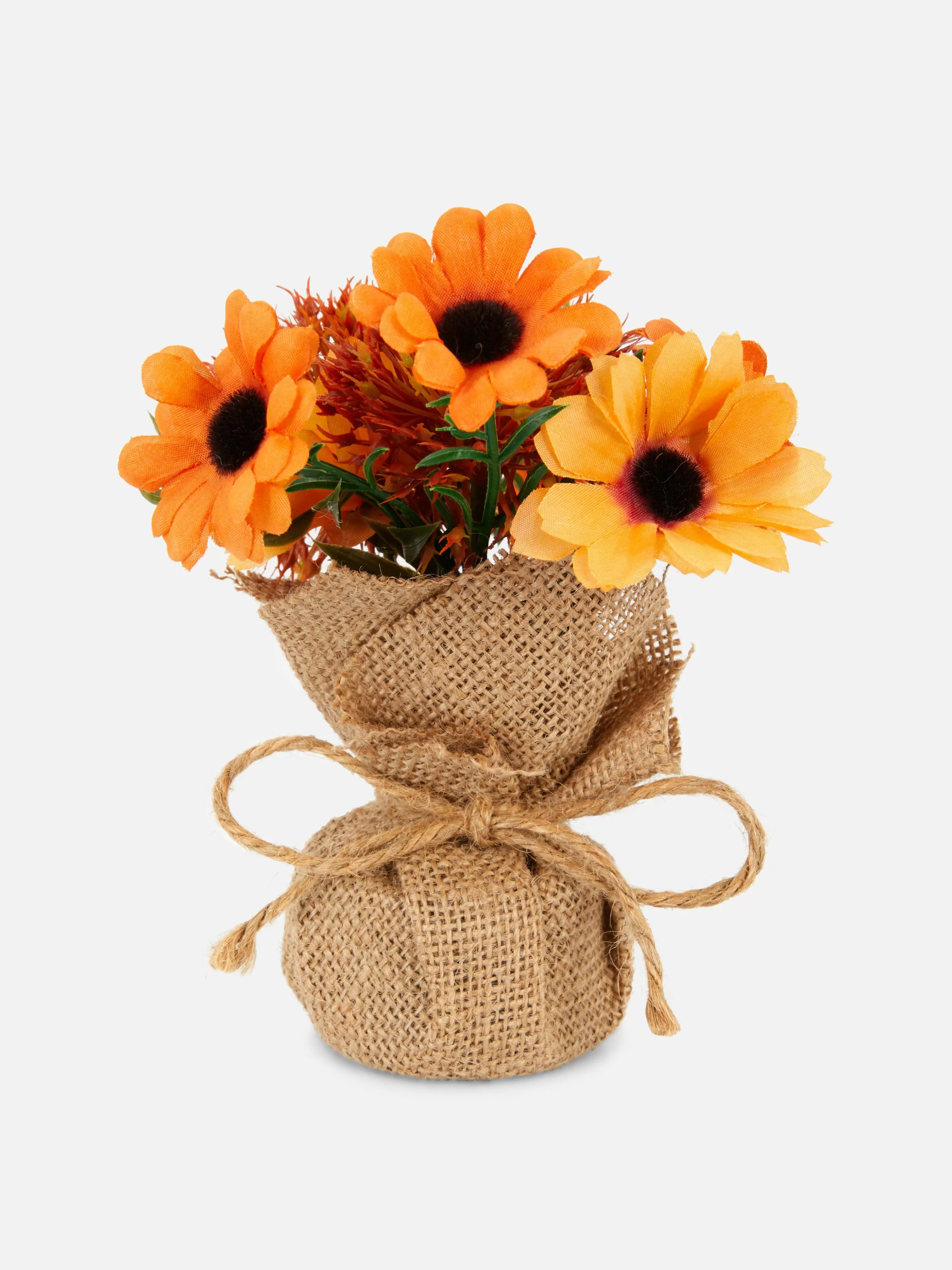 Outlet Primark Fleurs Artificielles Avec Emballage En Jute Orange