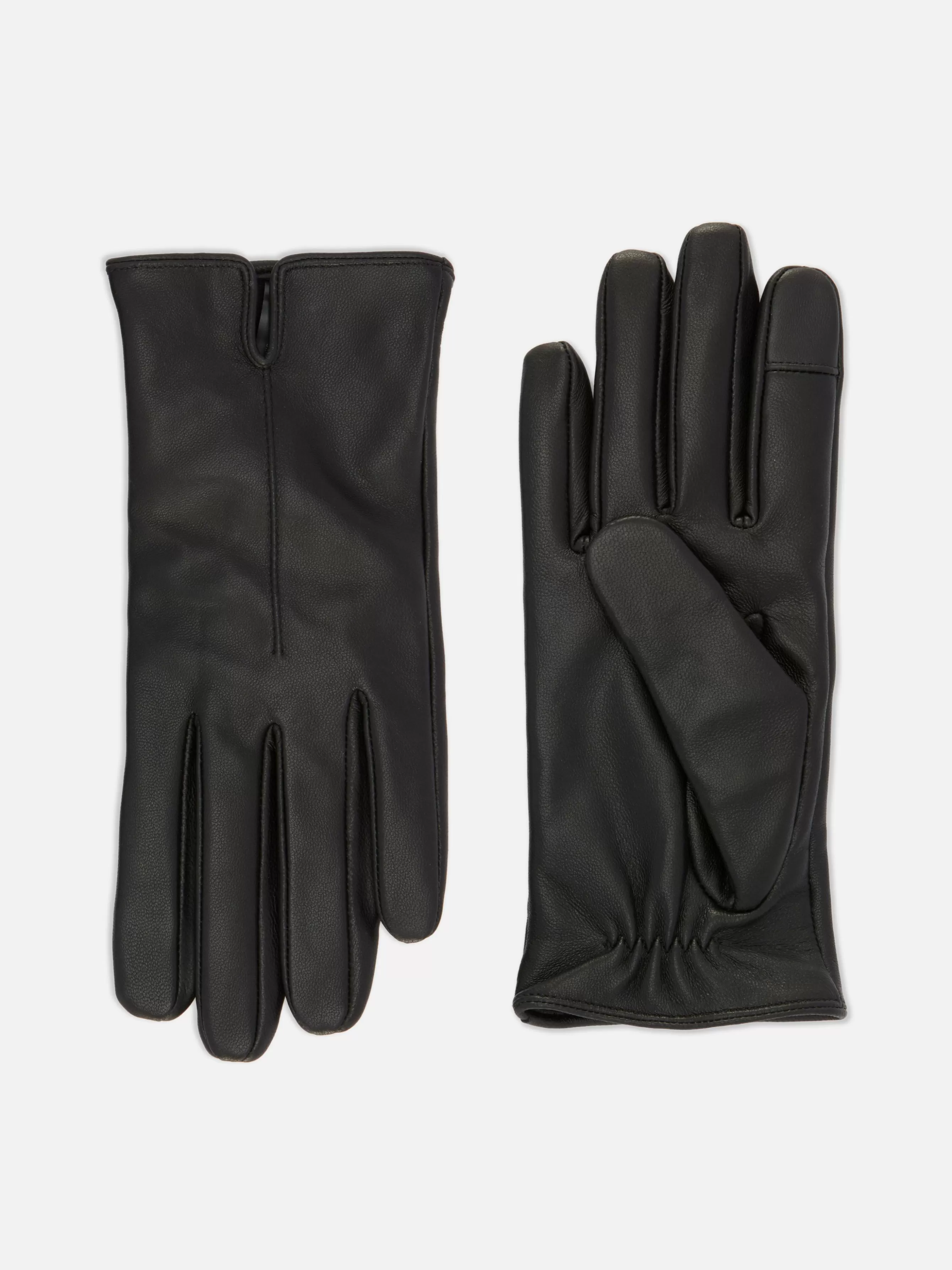 Discount Primark Gants En Cuir à Poignets Crantés Noir