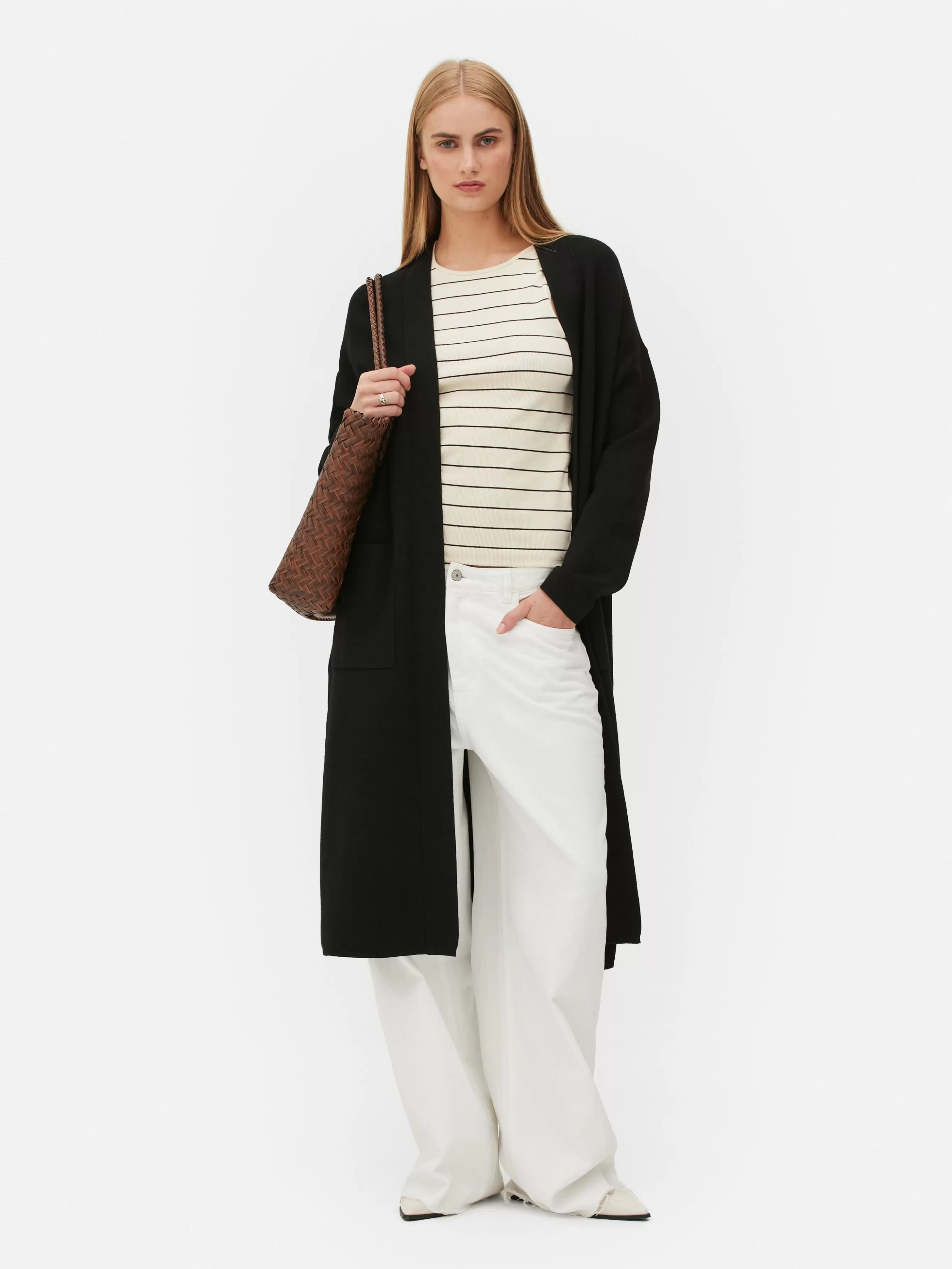 Cheap Primark Gilet Long Bord à Bord Noir