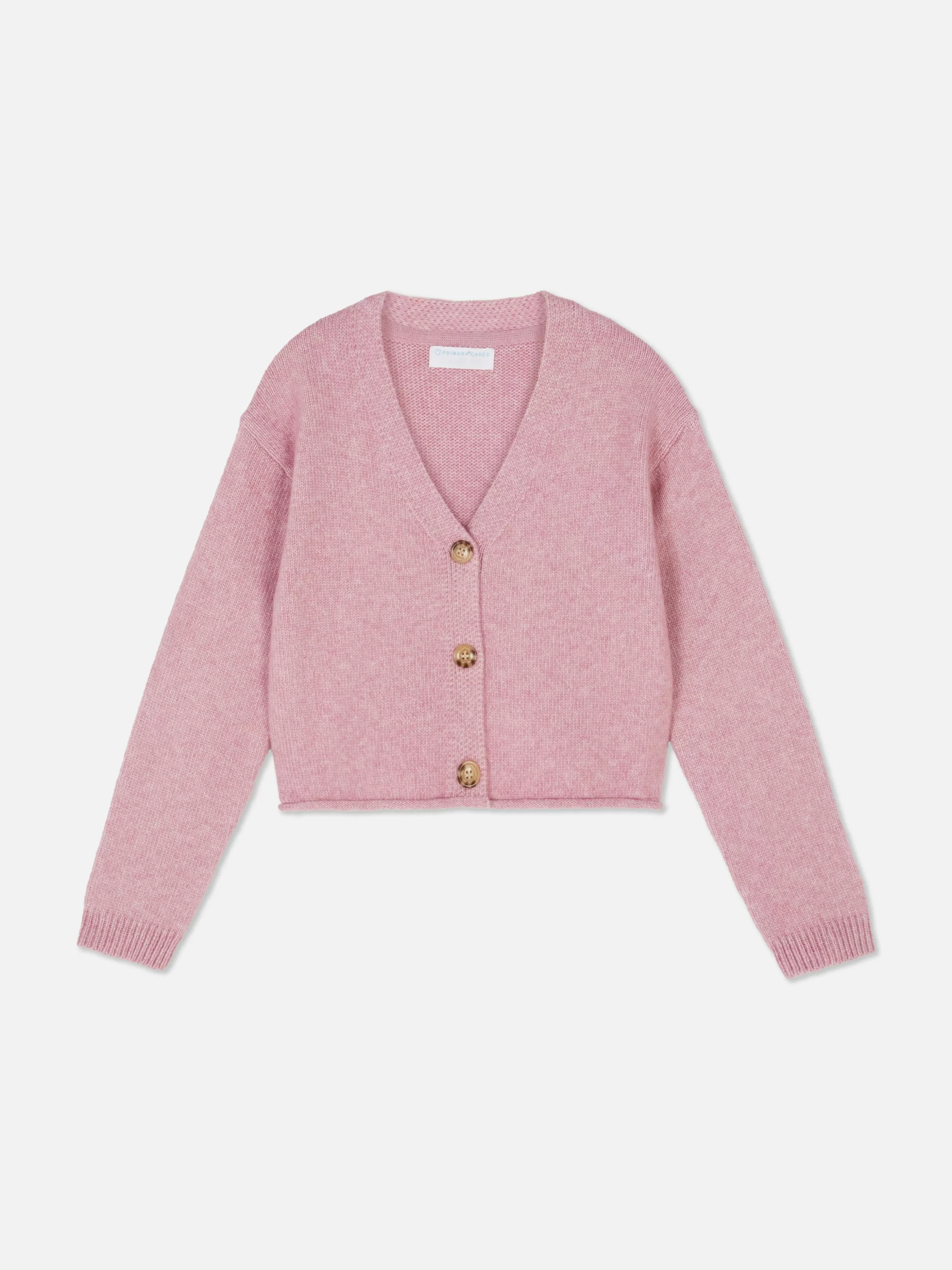 Clearance Primark Gilet Tricoté à Ourlet Roulotté Rose