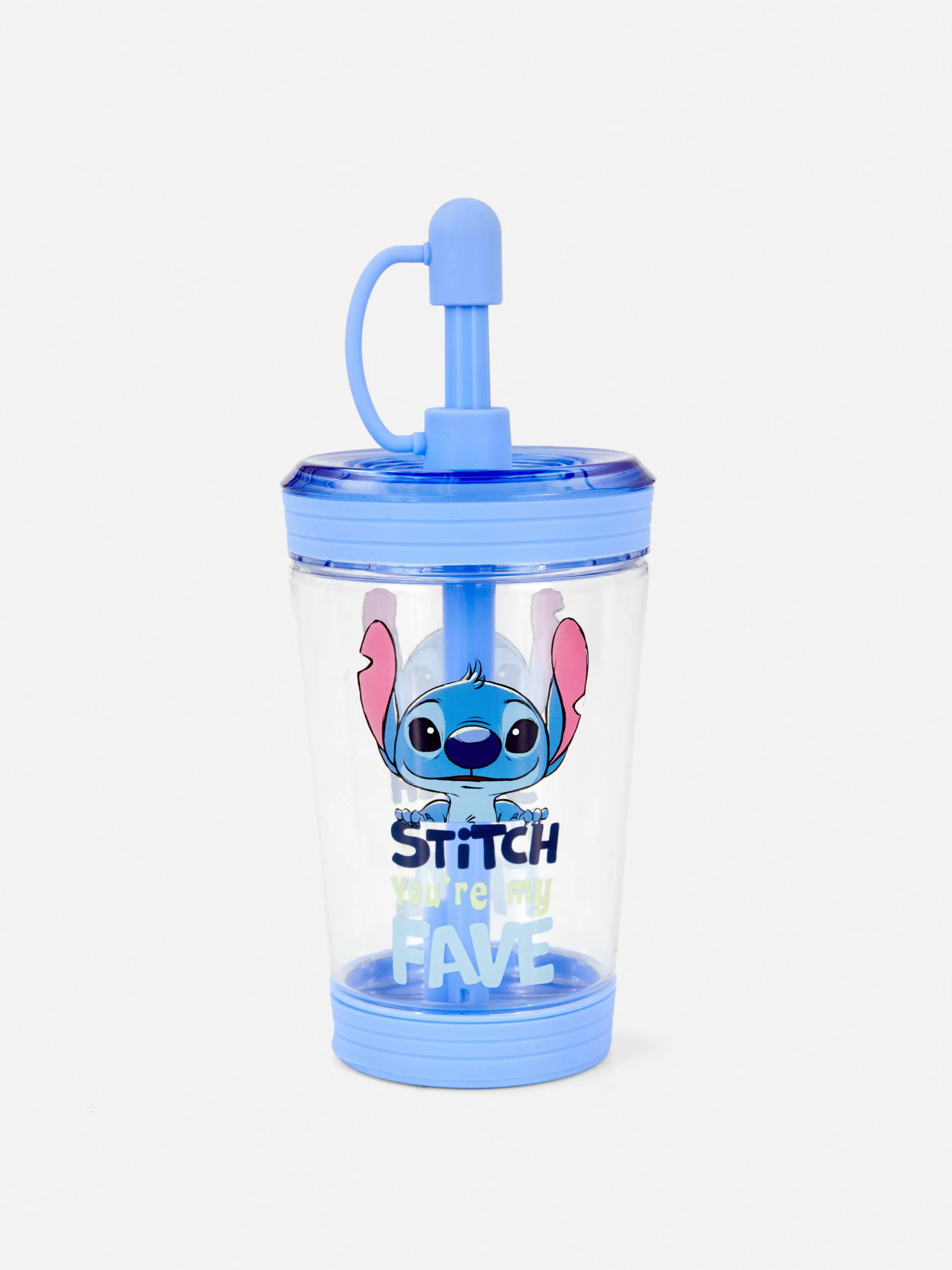 Discount Primark Gobelet Transparent Avec Paille Disney Lilo & Stitch Bleu