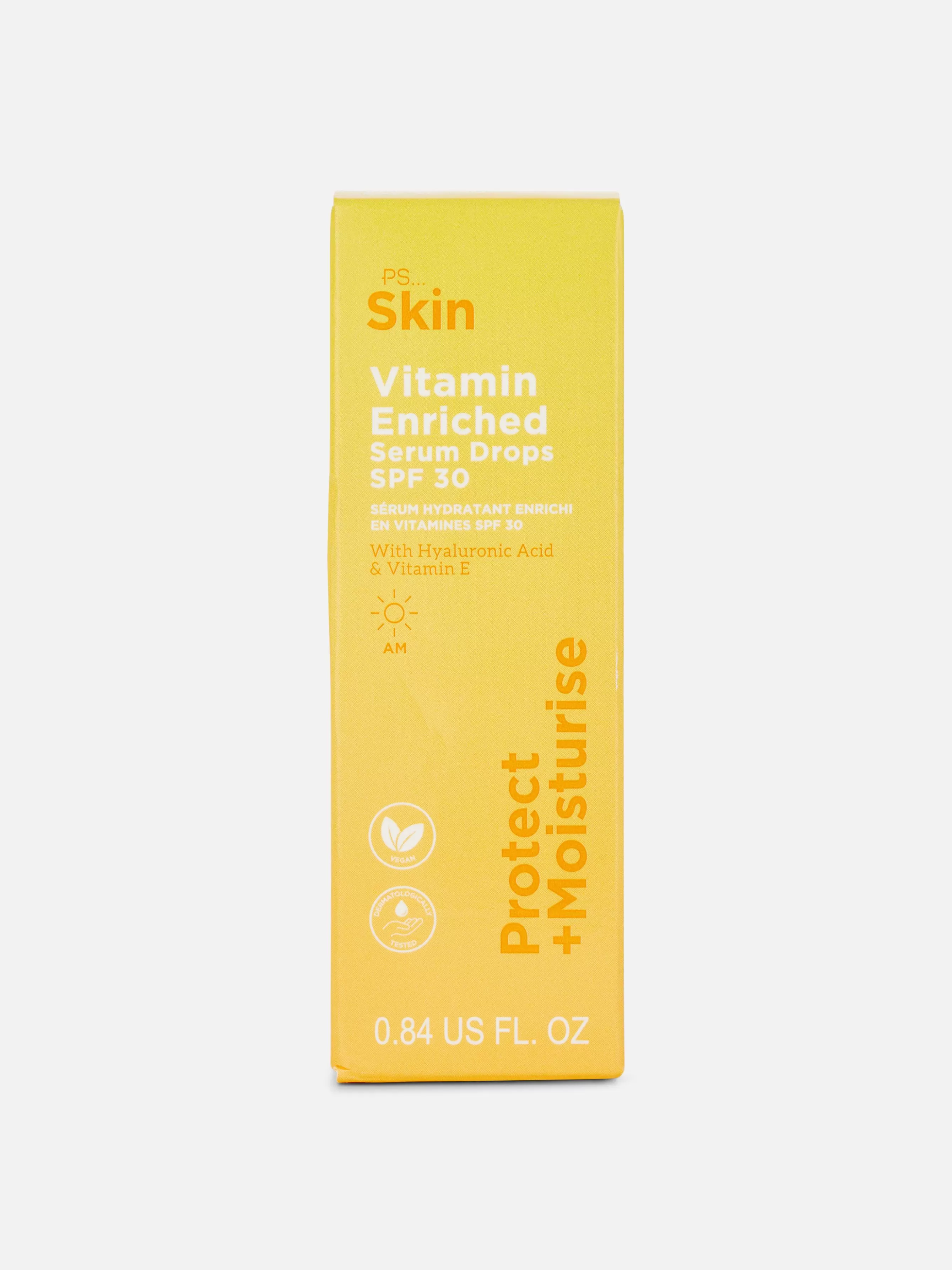 Clearance Primark Gouttes De Sérum Enrichi En Vitamines FPS 30 PS... Skin Jaune citron