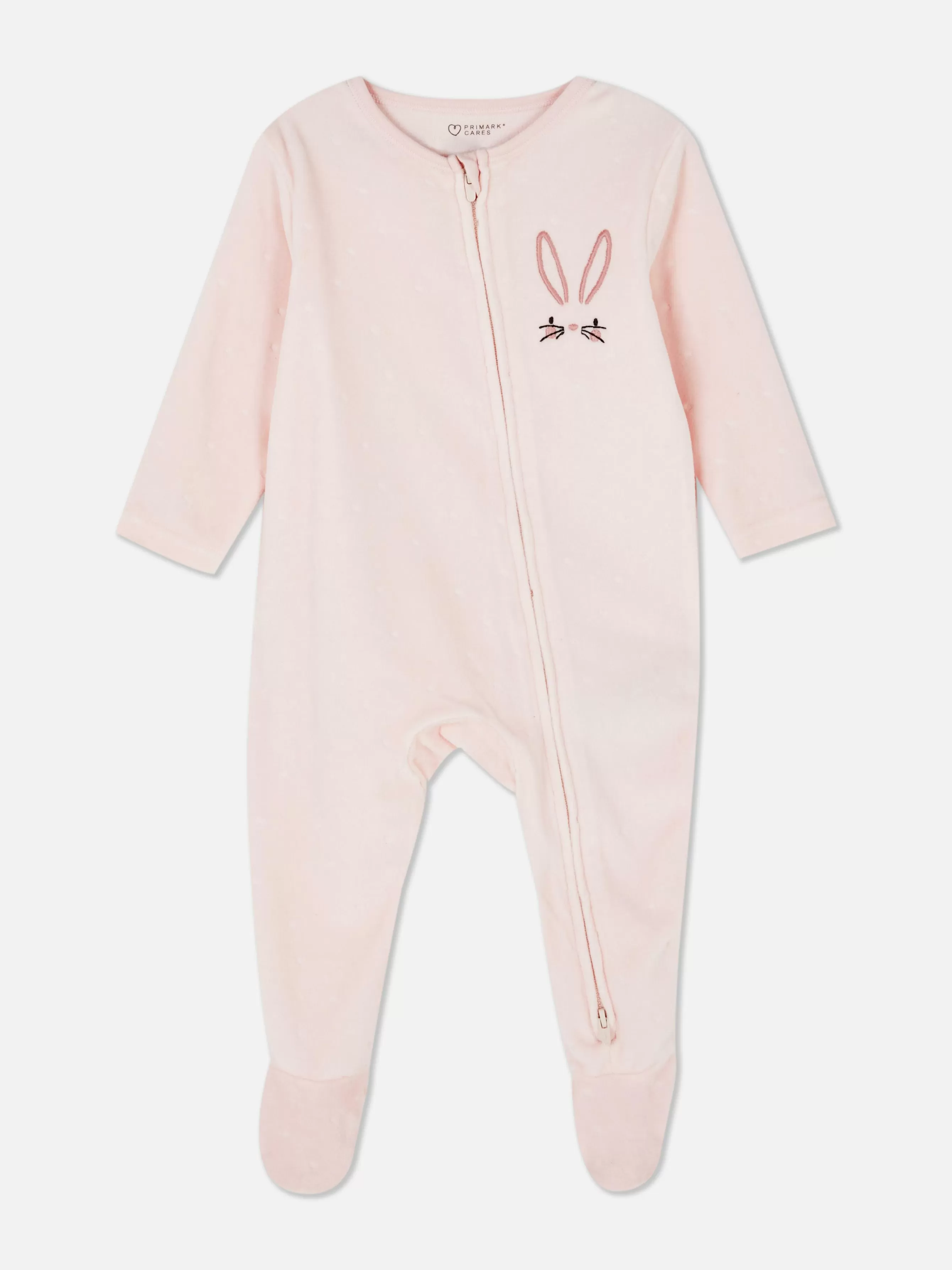 Sale Primark Grenouillère Lapin En Velours Rose clair