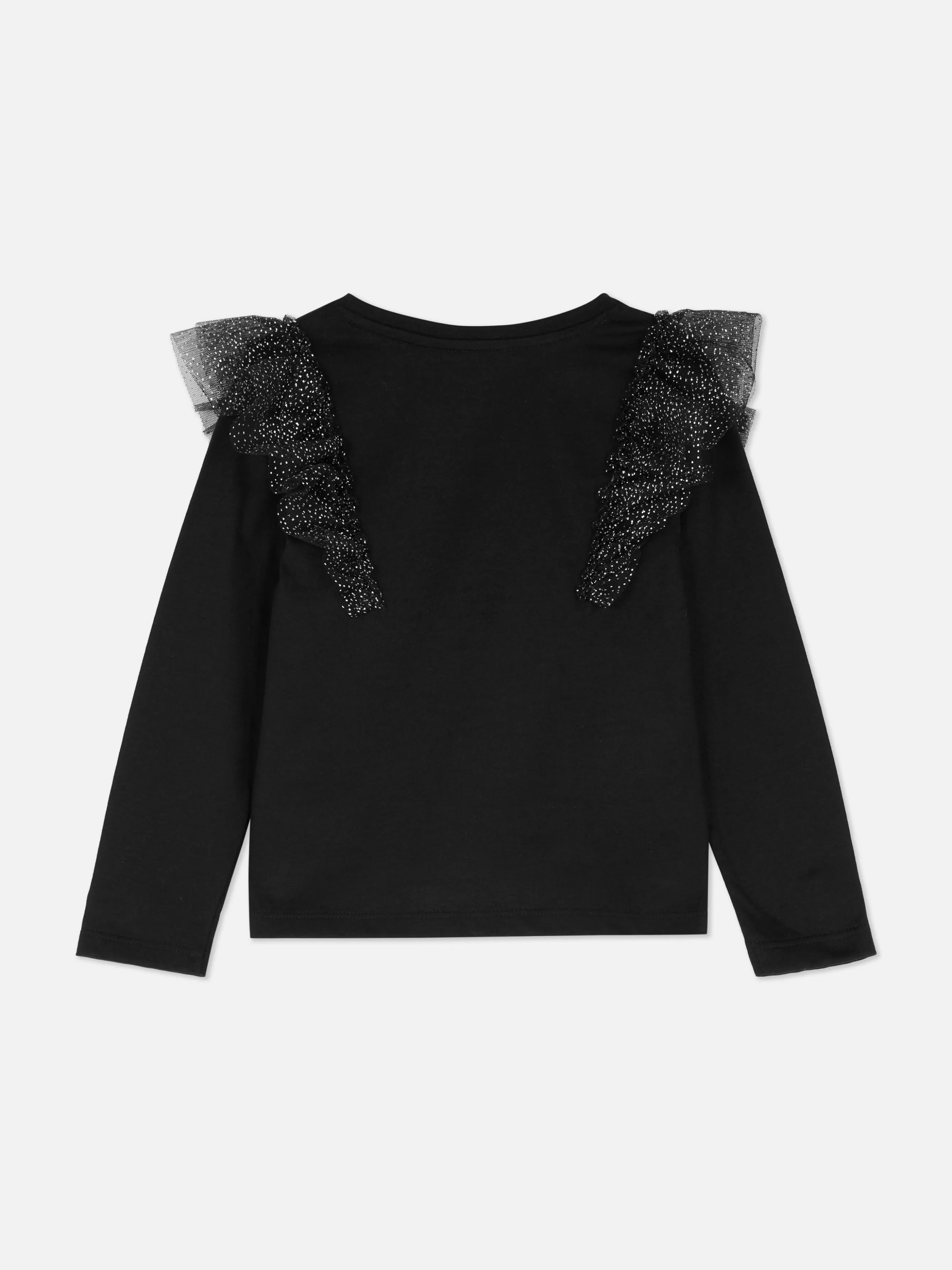 Flash Sale Primark Haut En Tulle à Manches Longues Et Volants Noir