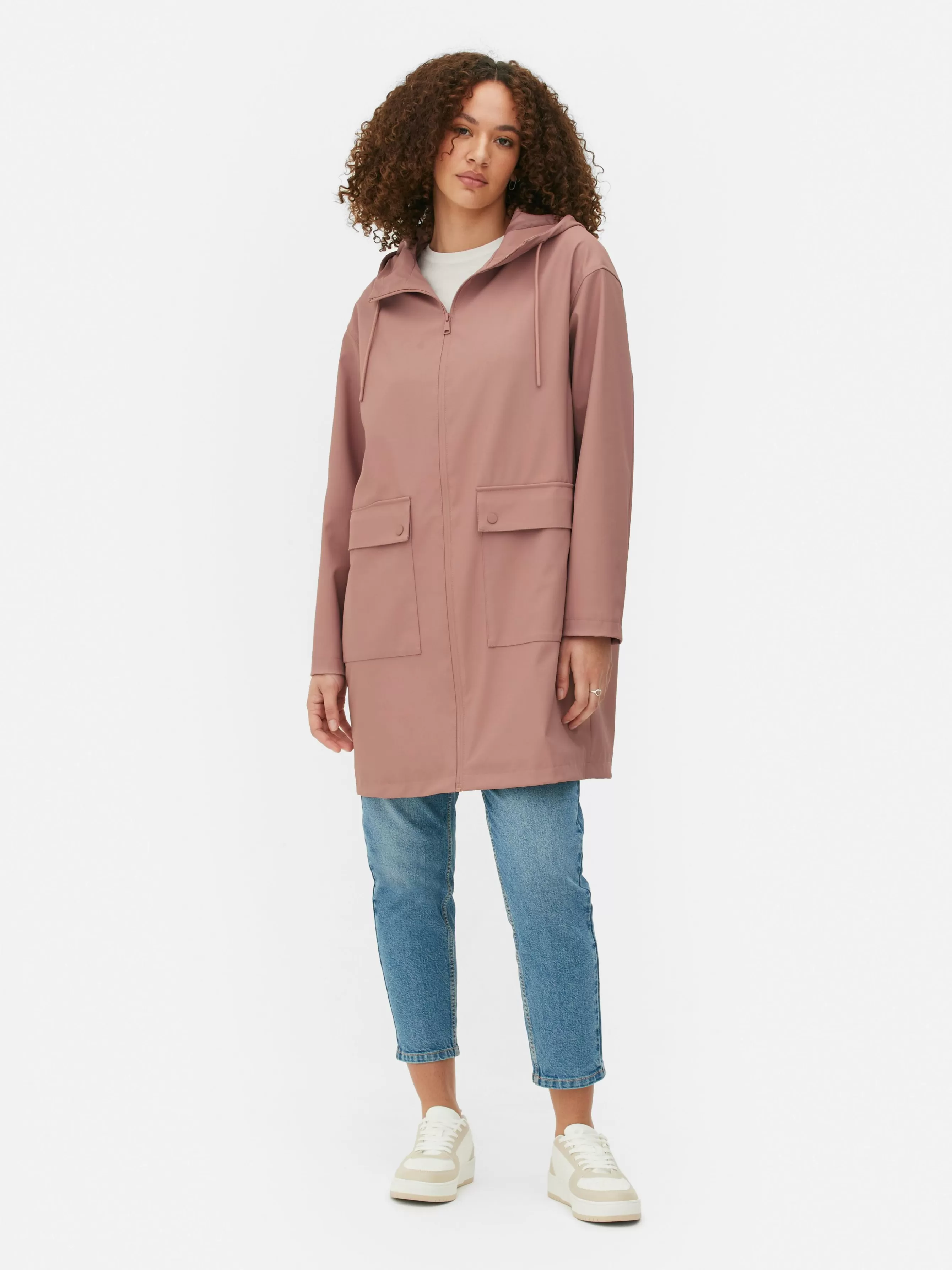 Best Sale Primark Imperméable Caoutchouté à Capuche Rose