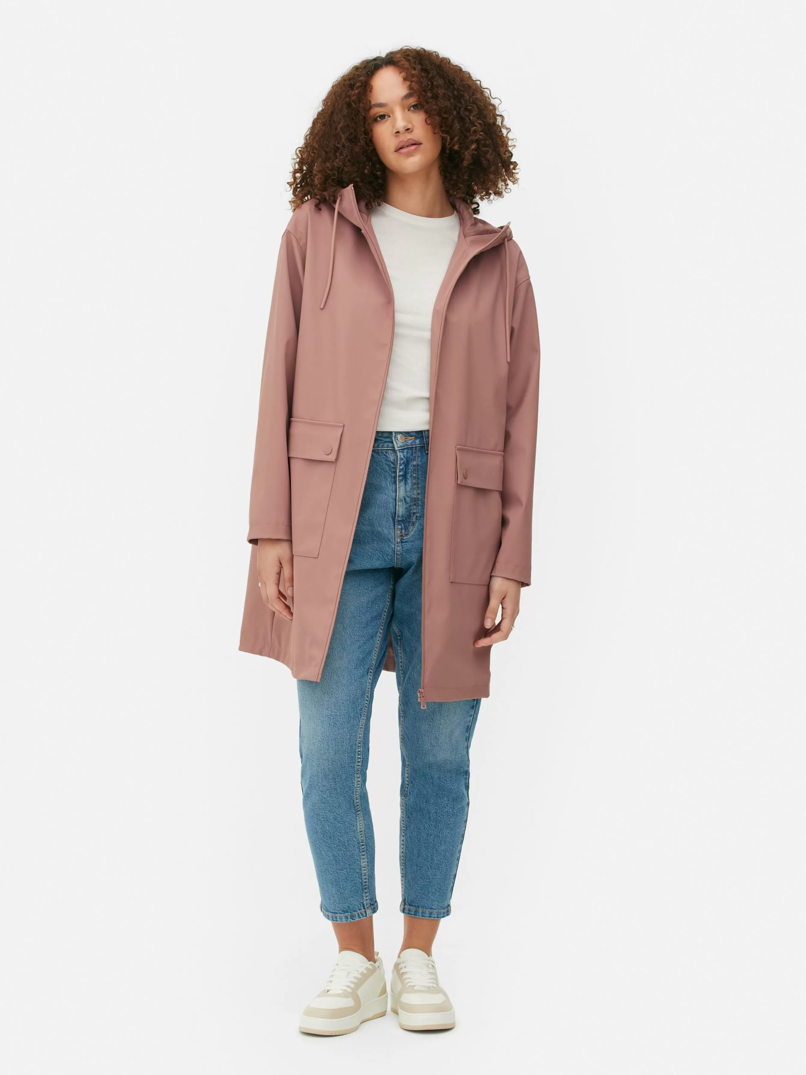 Best Sale Primark Imperméable Caoutchouté à Capuche Rose