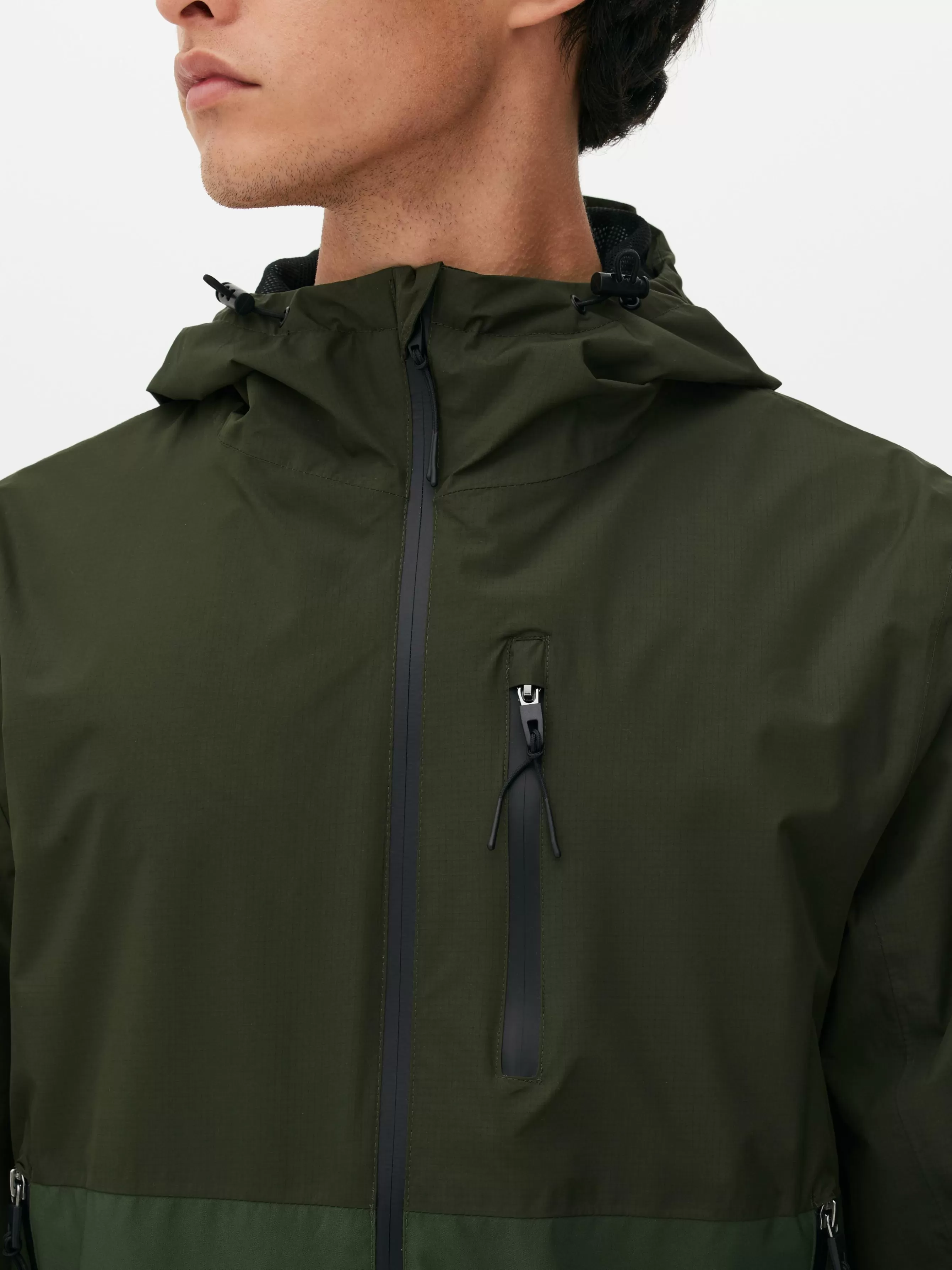Fashion Primark Imperméable Color Block à Poches Multiples Vert