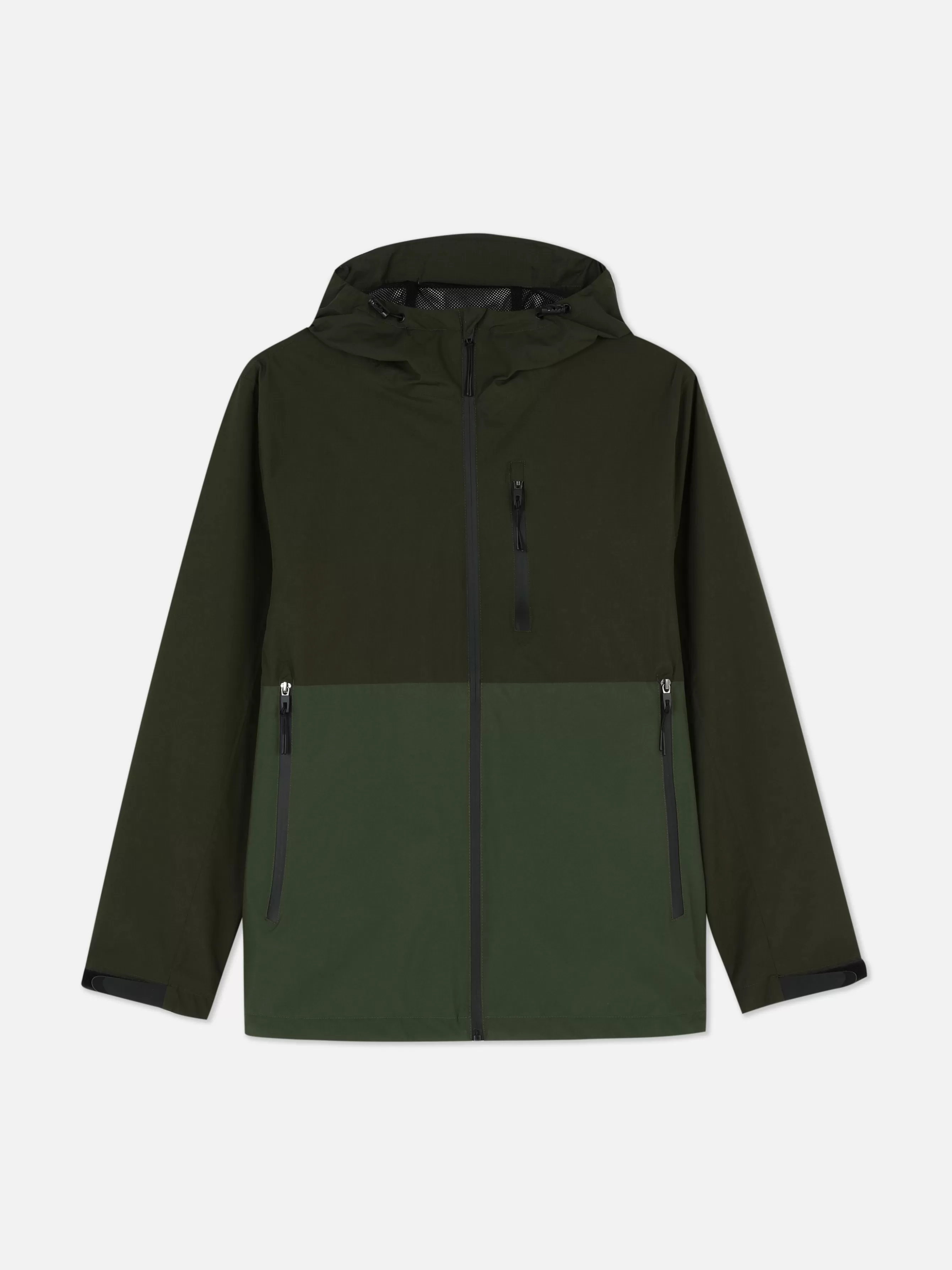 Fashion Primark Imperméable Color Block à Poches Multiples Vert
