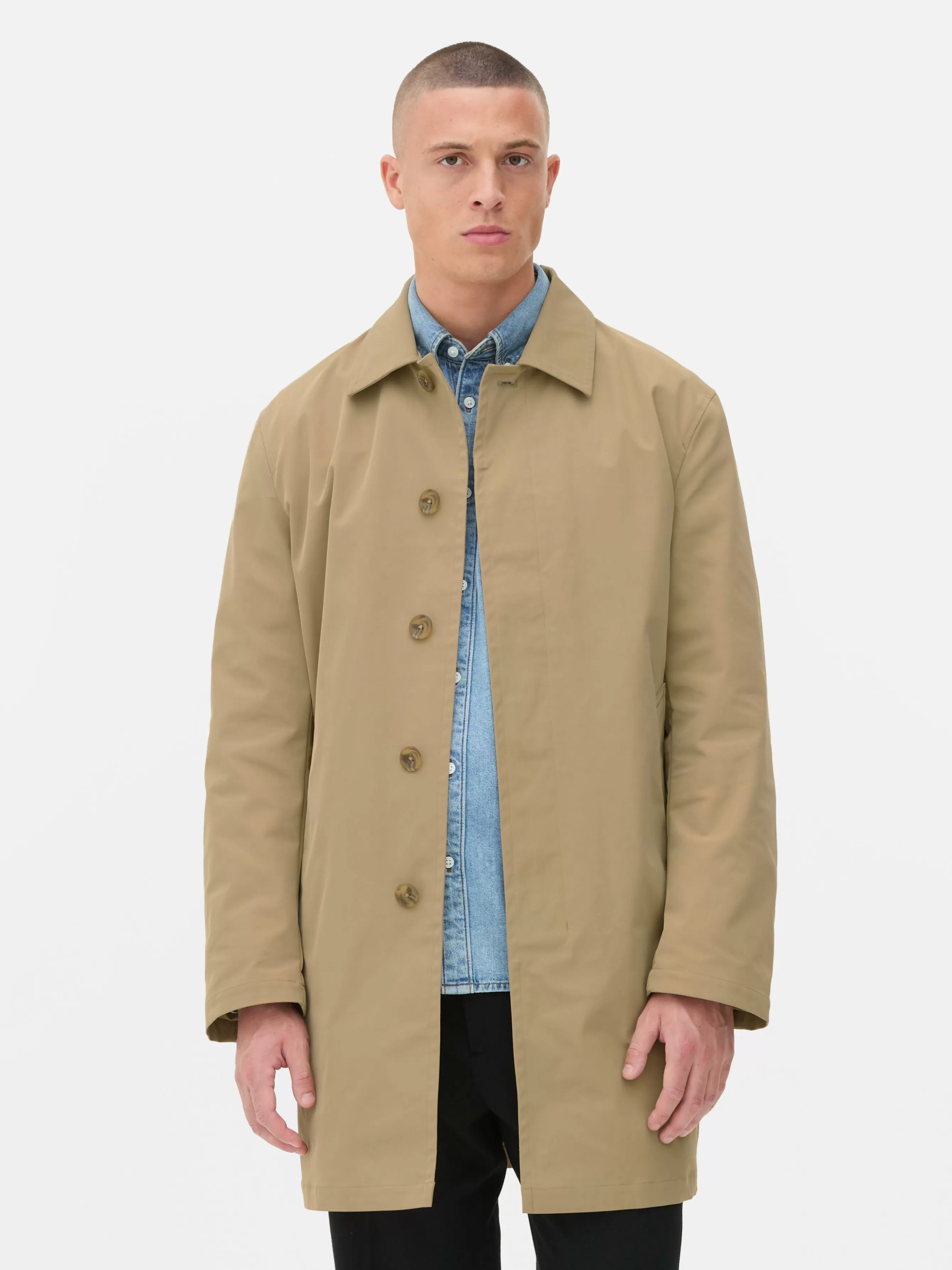 Store Primark Imperméable Long à Boutonnage Simple Beige