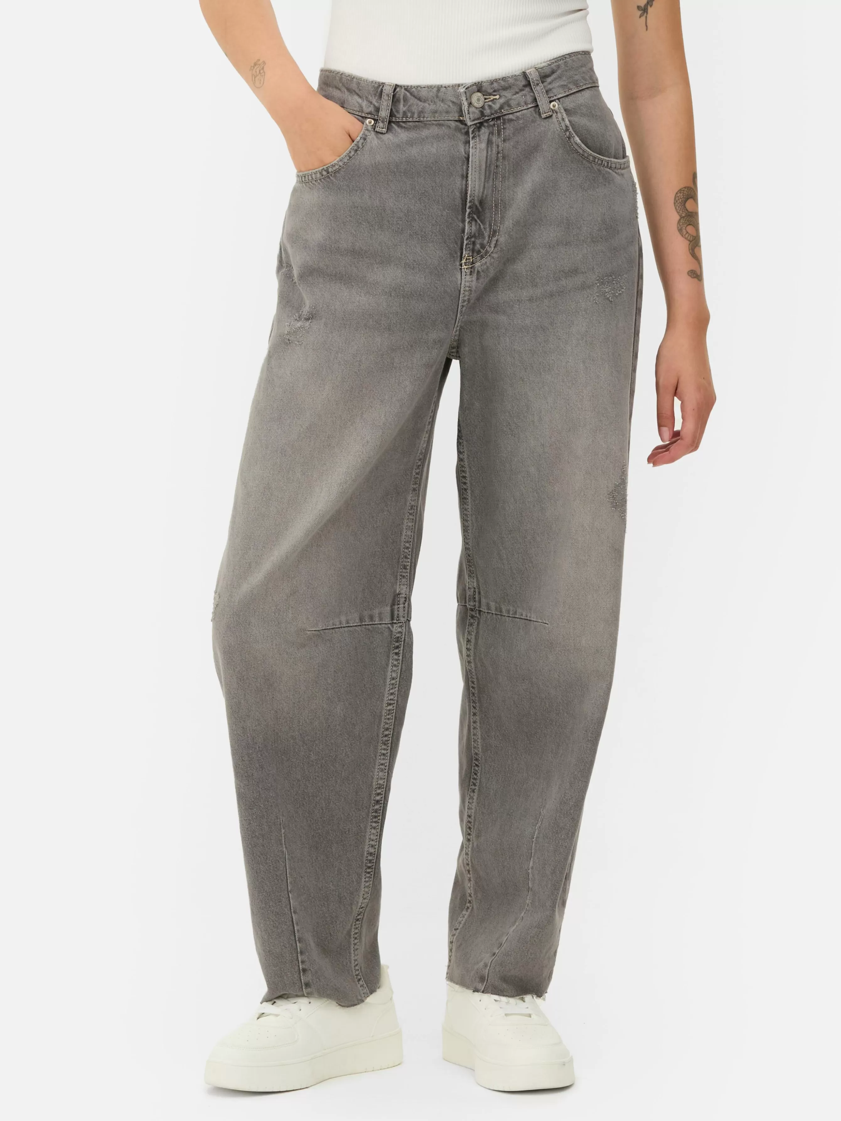 Flash Sale Primark Jean Barrel Gris