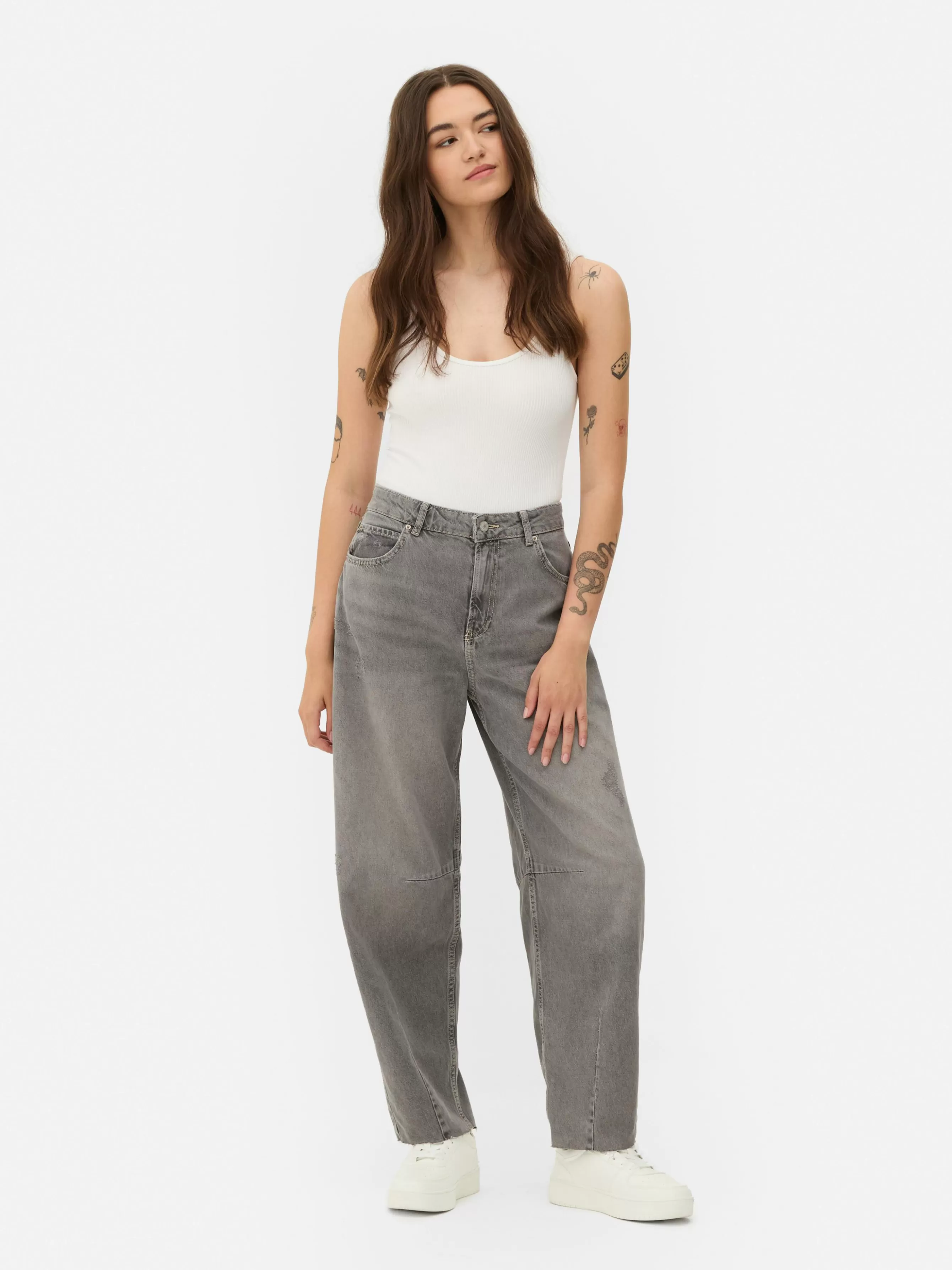 Flash Sale Primark Jean Barrel Gris