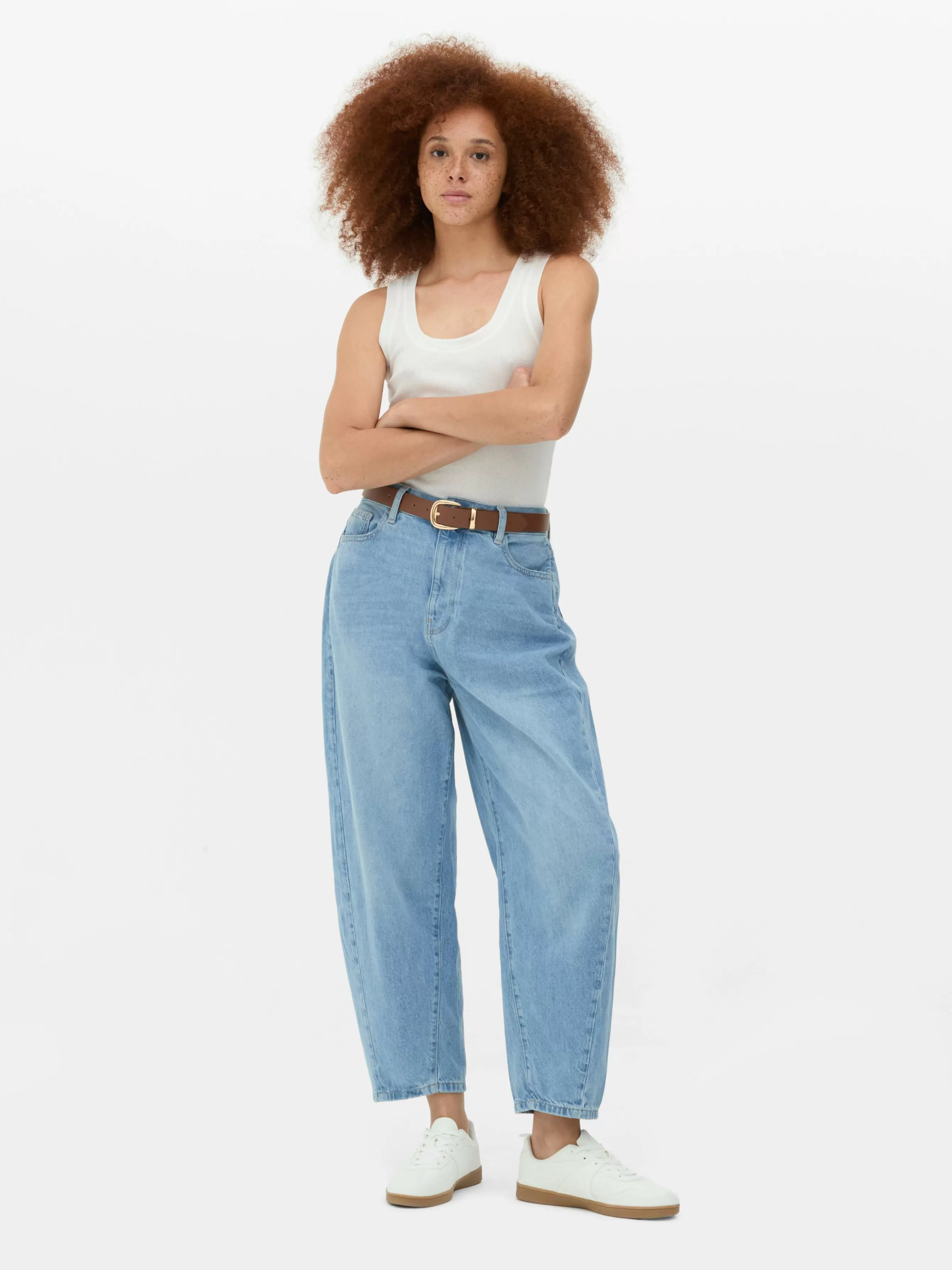 Best Primark Jean Denim Coupe Barrel Bleu clair