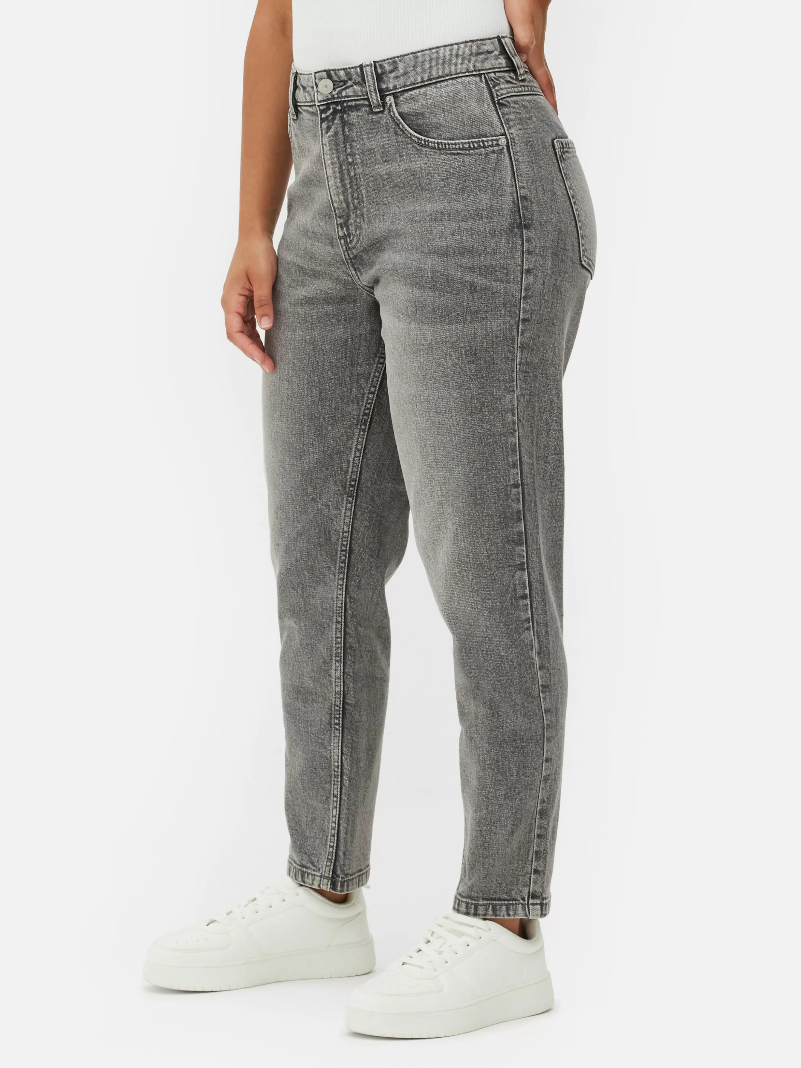 Discount Primark Jean Denim Coupe Mom Gris