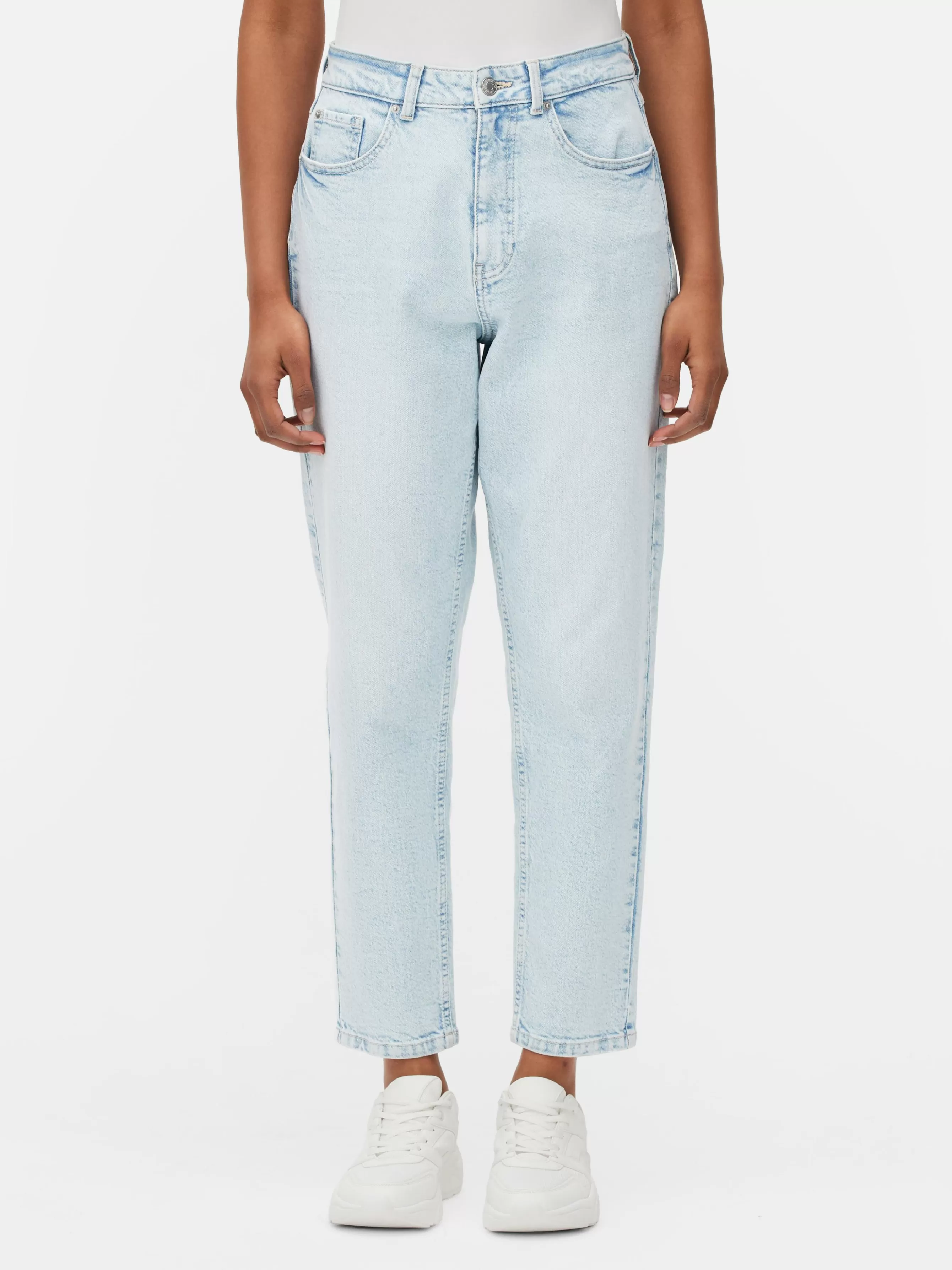 Hot Primark Jean Denim Coupe Mom Bleu clair