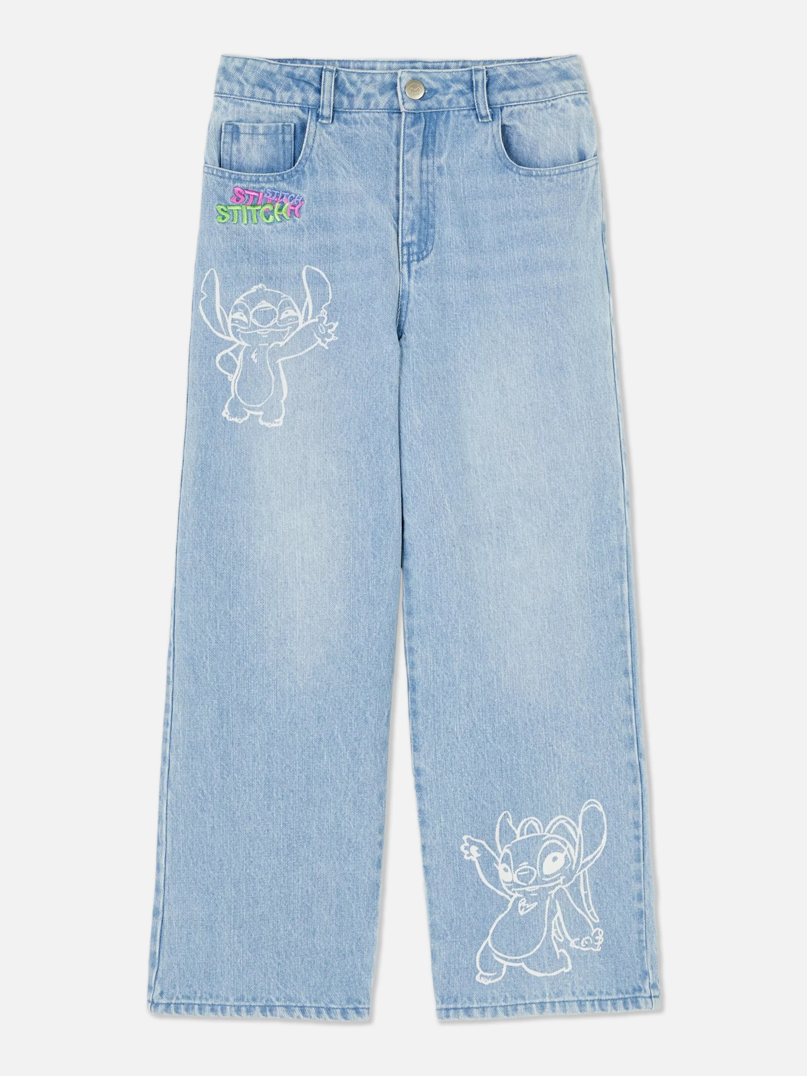 Clearance Primark Jean Denim Disney Stitch Bleu