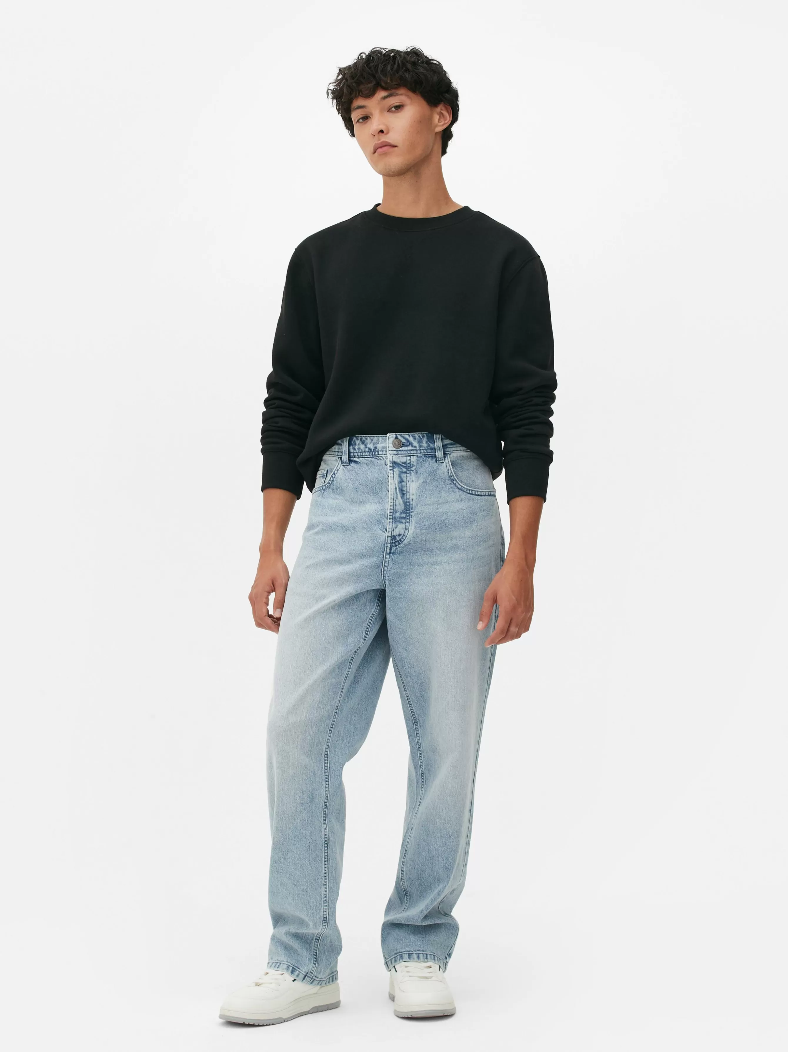 Shop Primark Jean Droit Décontracté Bleu clair