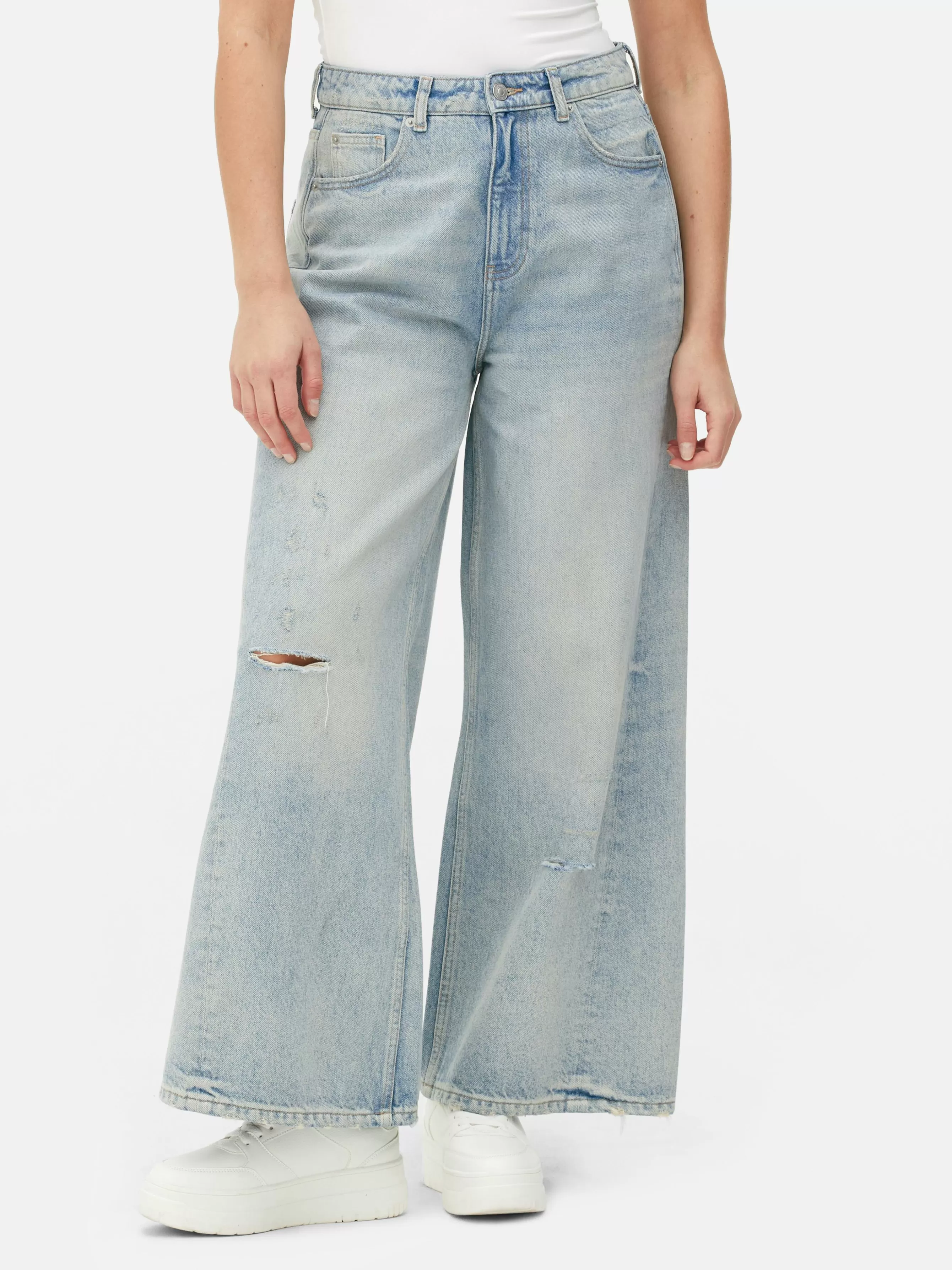 Store Primark Jean Skater Effet Légèrement Vieilli Bleu