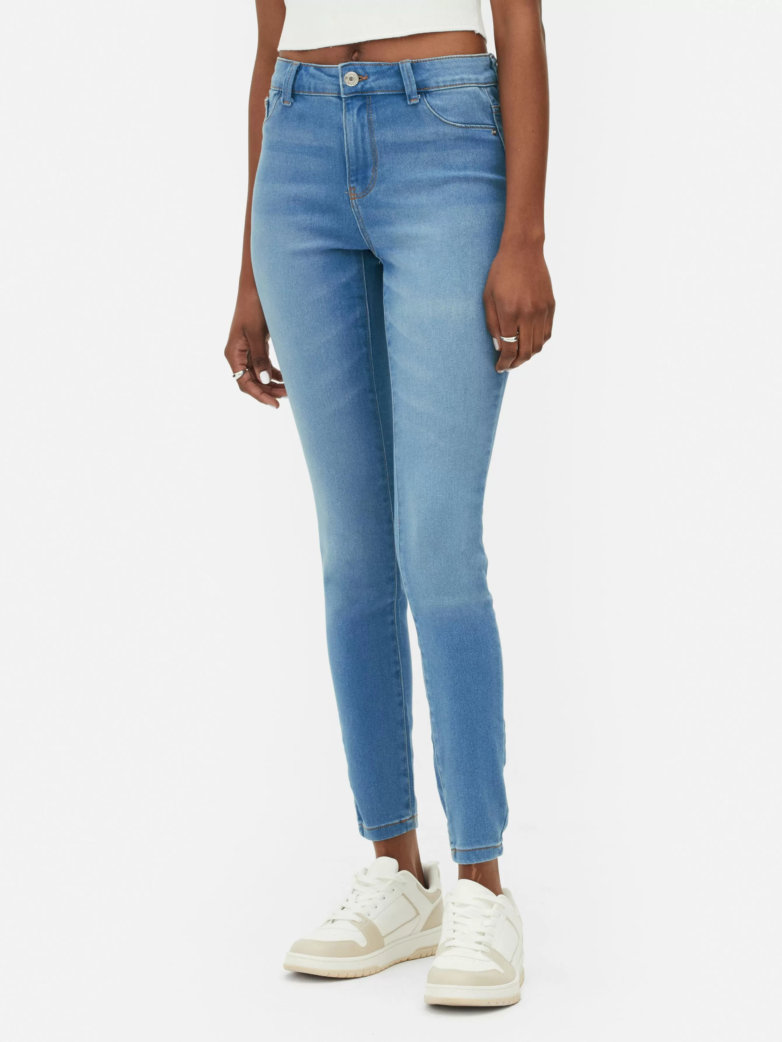 Fashion Primark Jean Skinny Taille Mi-haute Essential Bleu moyen